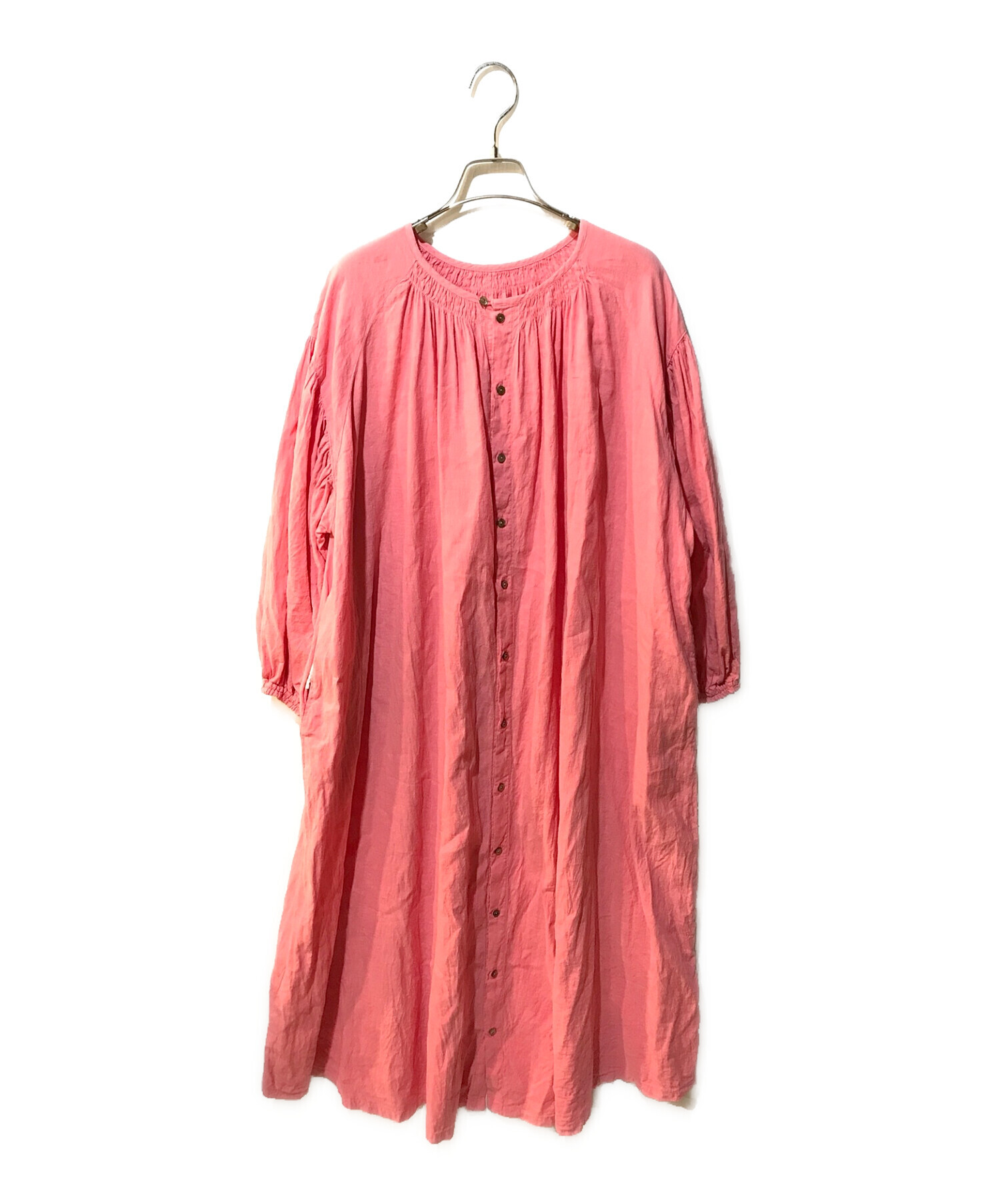 nest Robe (ネストローブ) 近江晒しメニーギャザードレス 01241-1475 ピンク サイズ:Free