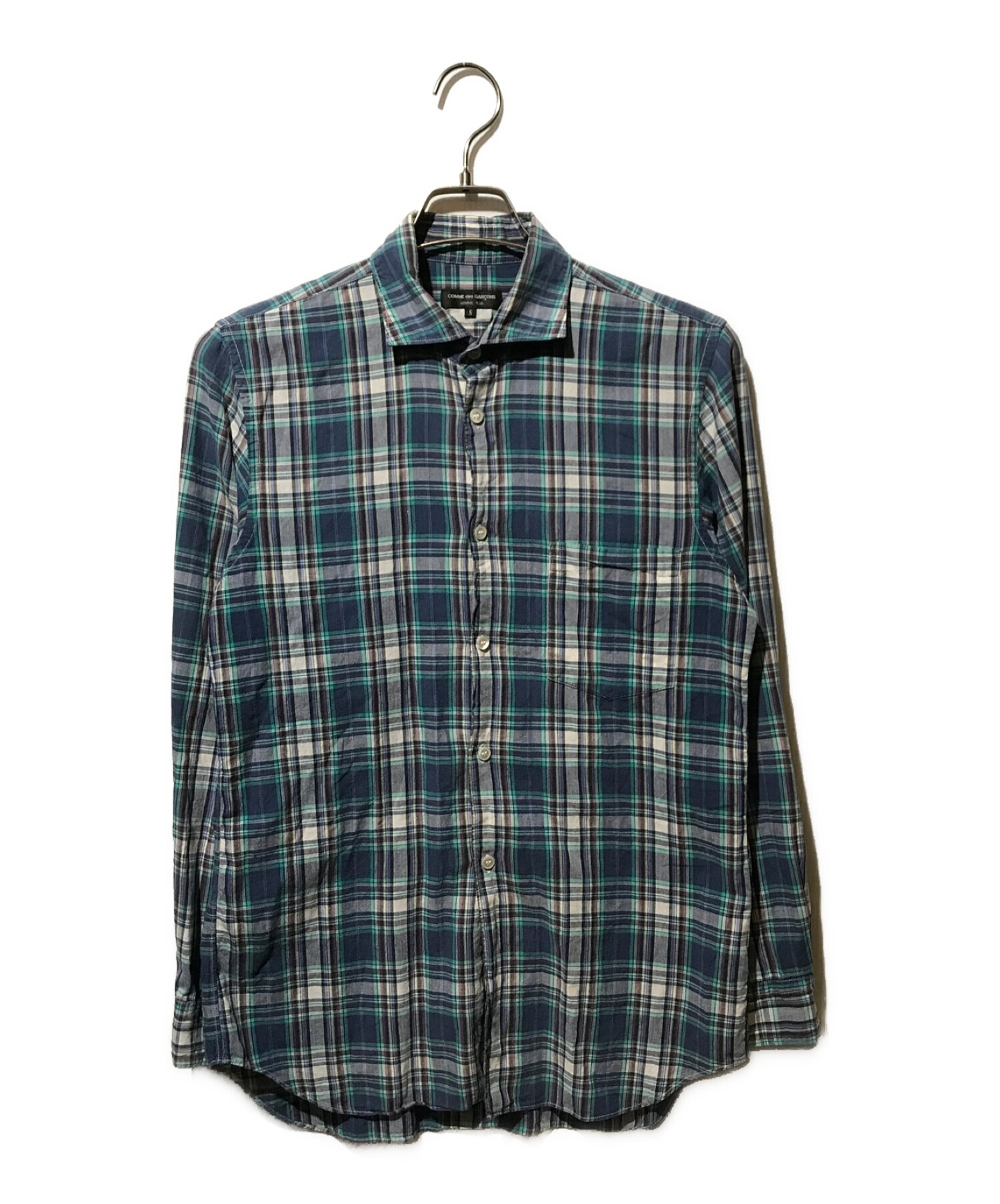 中古・古着通販】COMME des GARCONS HOMME PLUS (コムデギャルソンオムプリュス) チェックシャツ ブルー  サイズ:S｜ブランド・古着通販 トレファク公式【TREFAC FASHION】スマホサイト