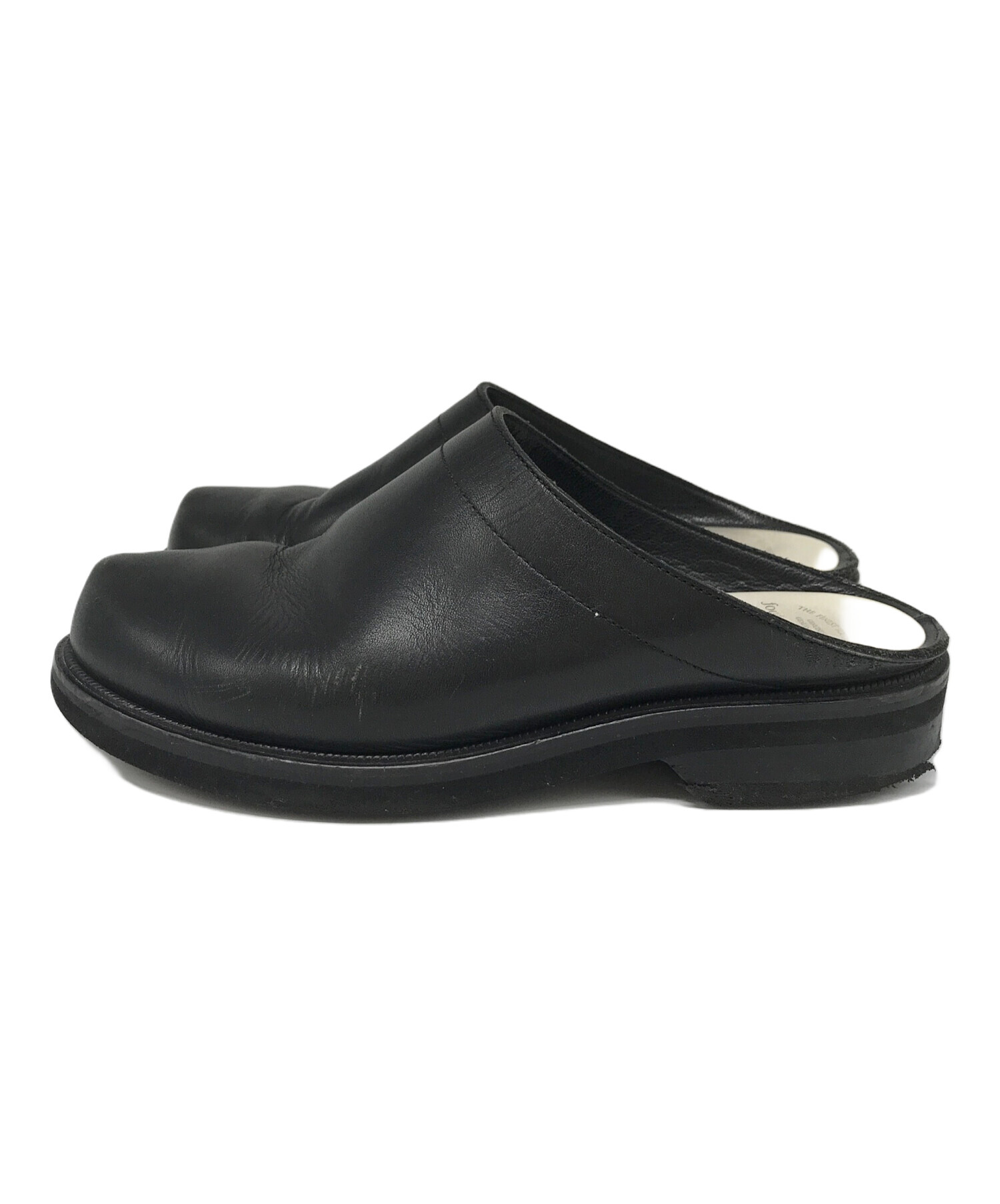 foot the coacher (フットザコーチャー) MINIMAL CLOG レザーシューズ ブラック サイズ:8