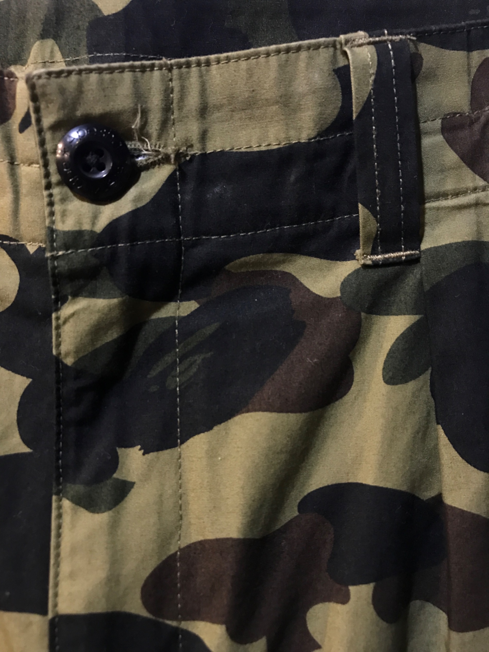 A BATHING APE (アベイシングエイプ) 1stカモカーゴパンツ オリーブ サイズ:M