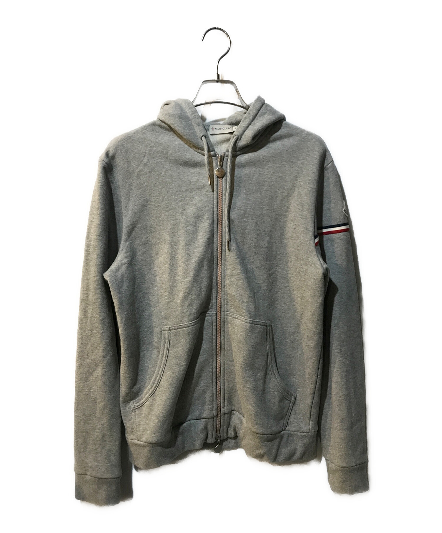 MONCLER (モンクレール) MAGLIA CARDIGAN ジップアップ スウェットパーカー グレー サイズ:L