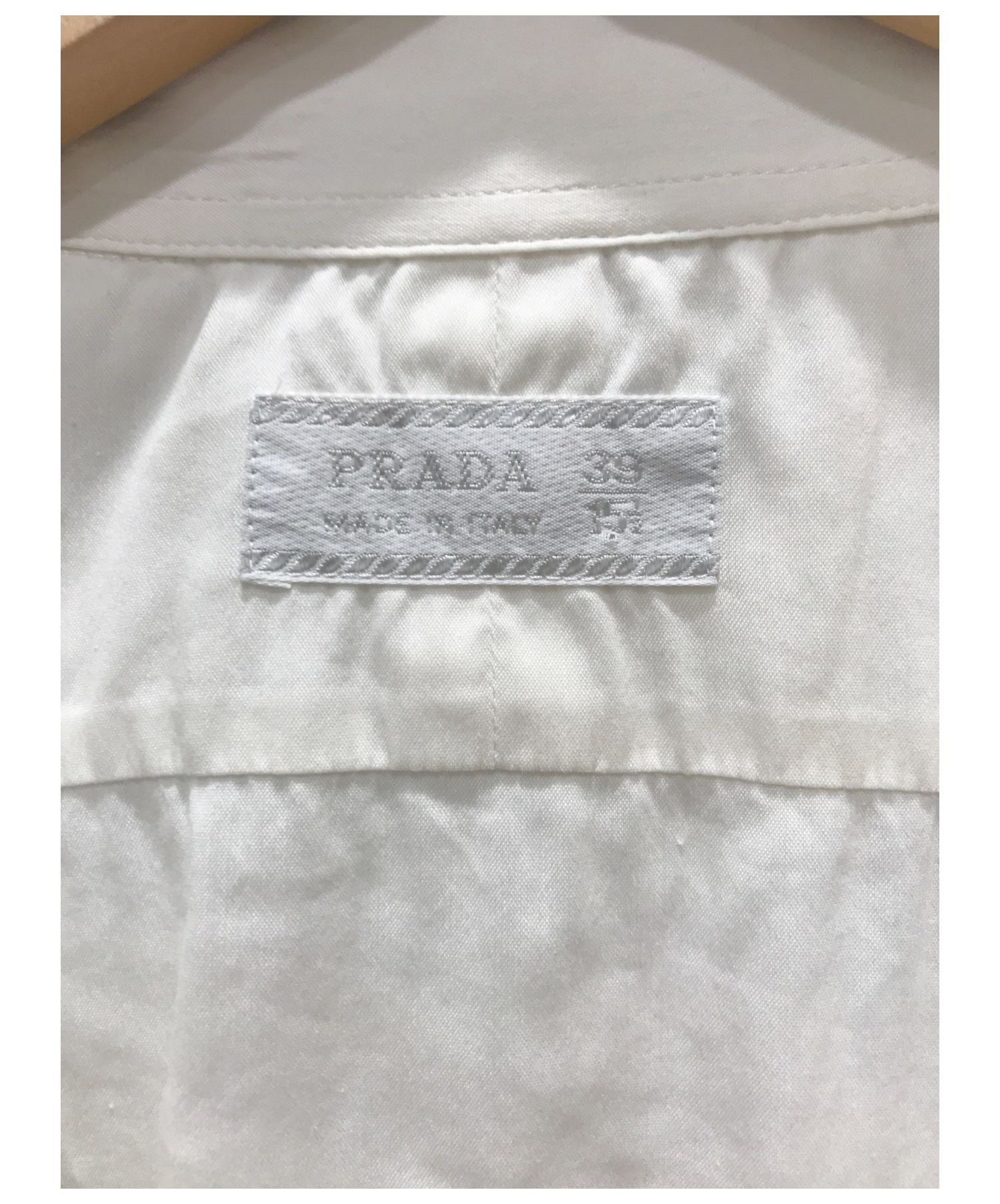 中古・古着通販】PRADA (プラダ) ホワイトコットンドレスシャツ