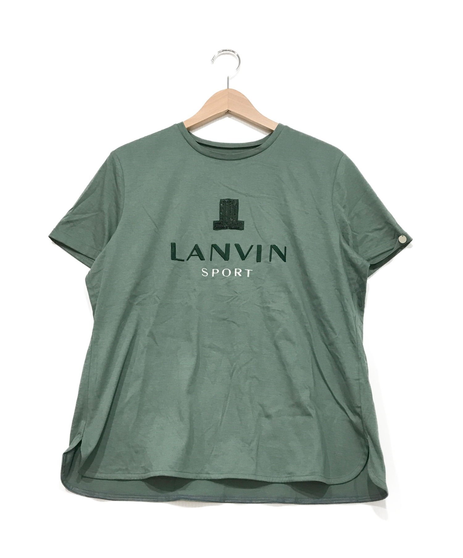 LANVIN SPORT (ランバン スポーツ) ロゴカットソー グリーン サイズ:42