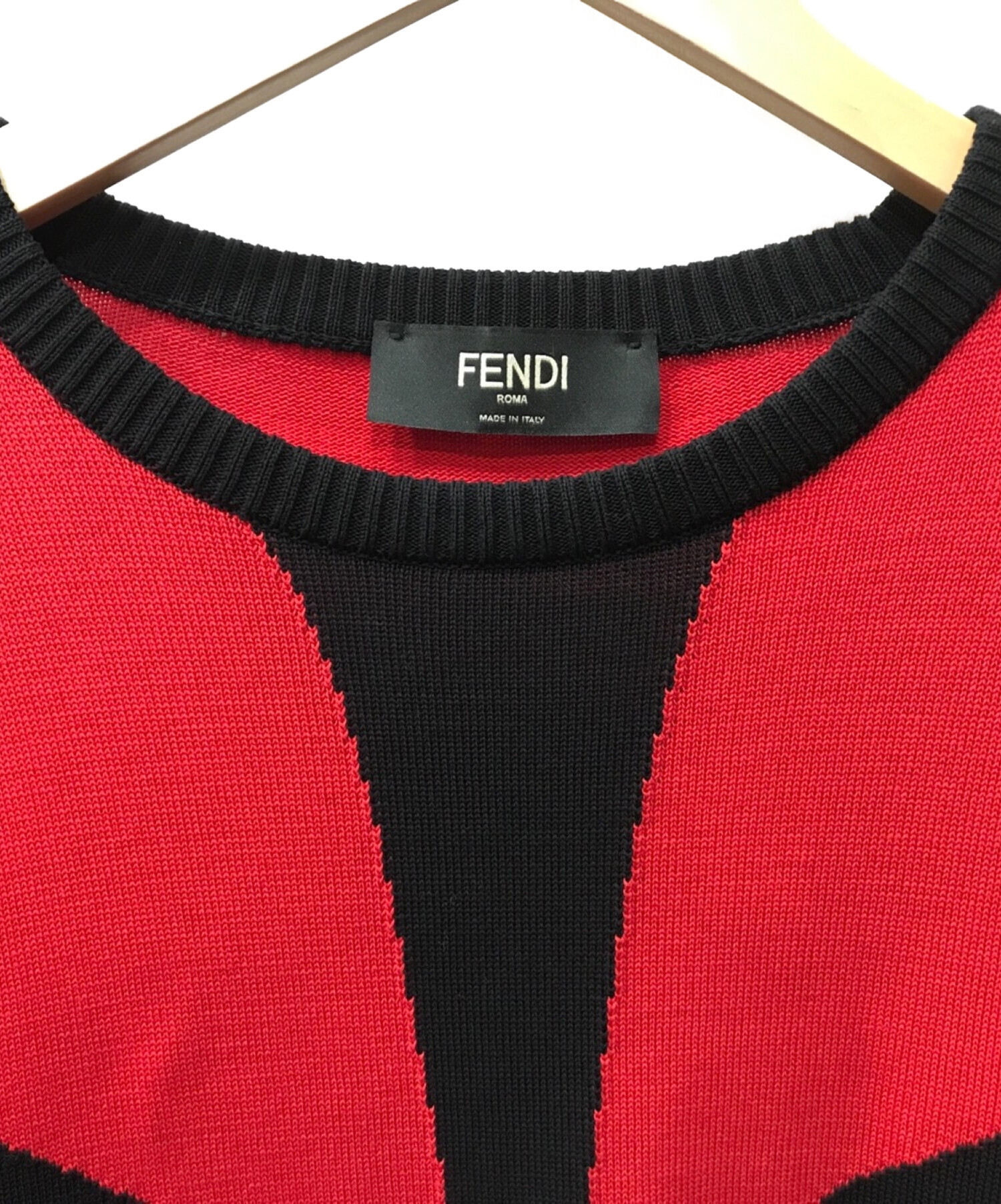 FENDI (フェンディ) モンスターニット レッド サイズ:50