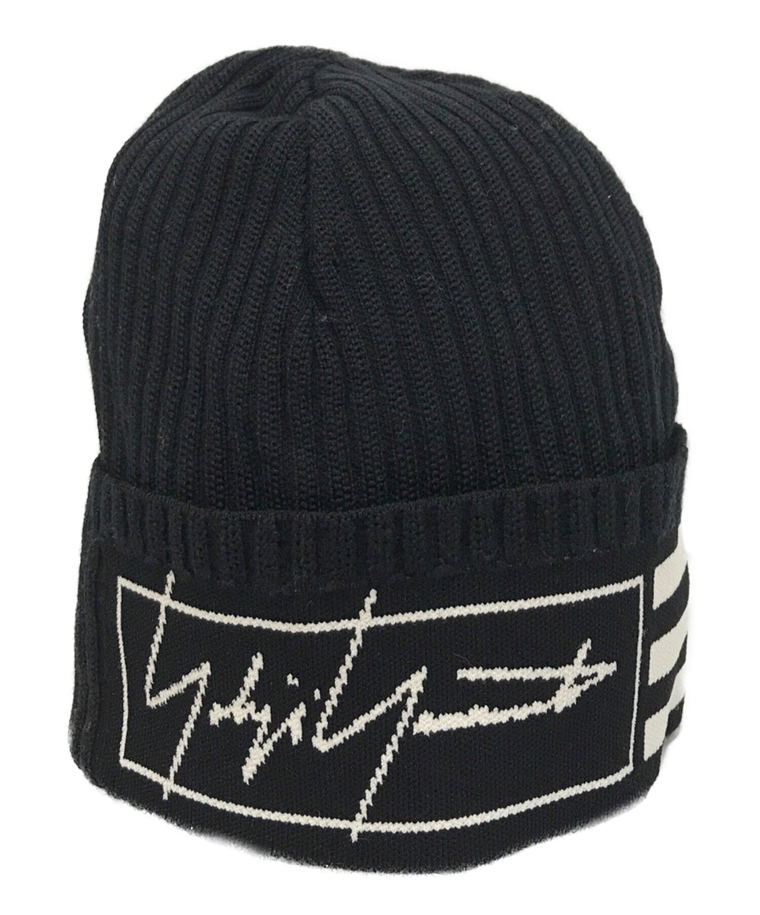 Y-3 (ワイスリー) Beanie 3S ブラック×ホワイト