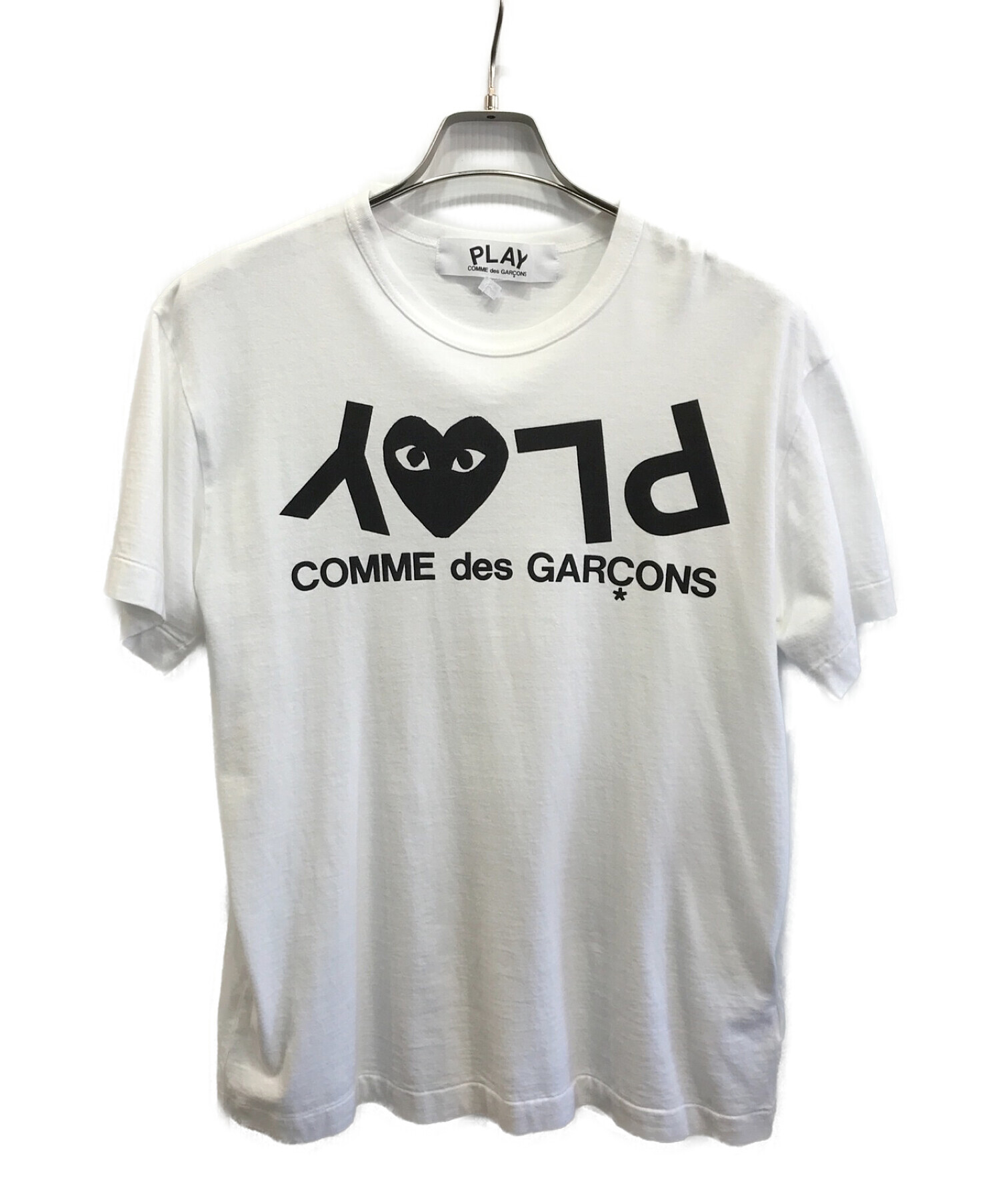 PLAY COMME des GARCONS (プレイ コムデギャルソン) ロゴプリントTシャツ ホワイト サイズ:XL