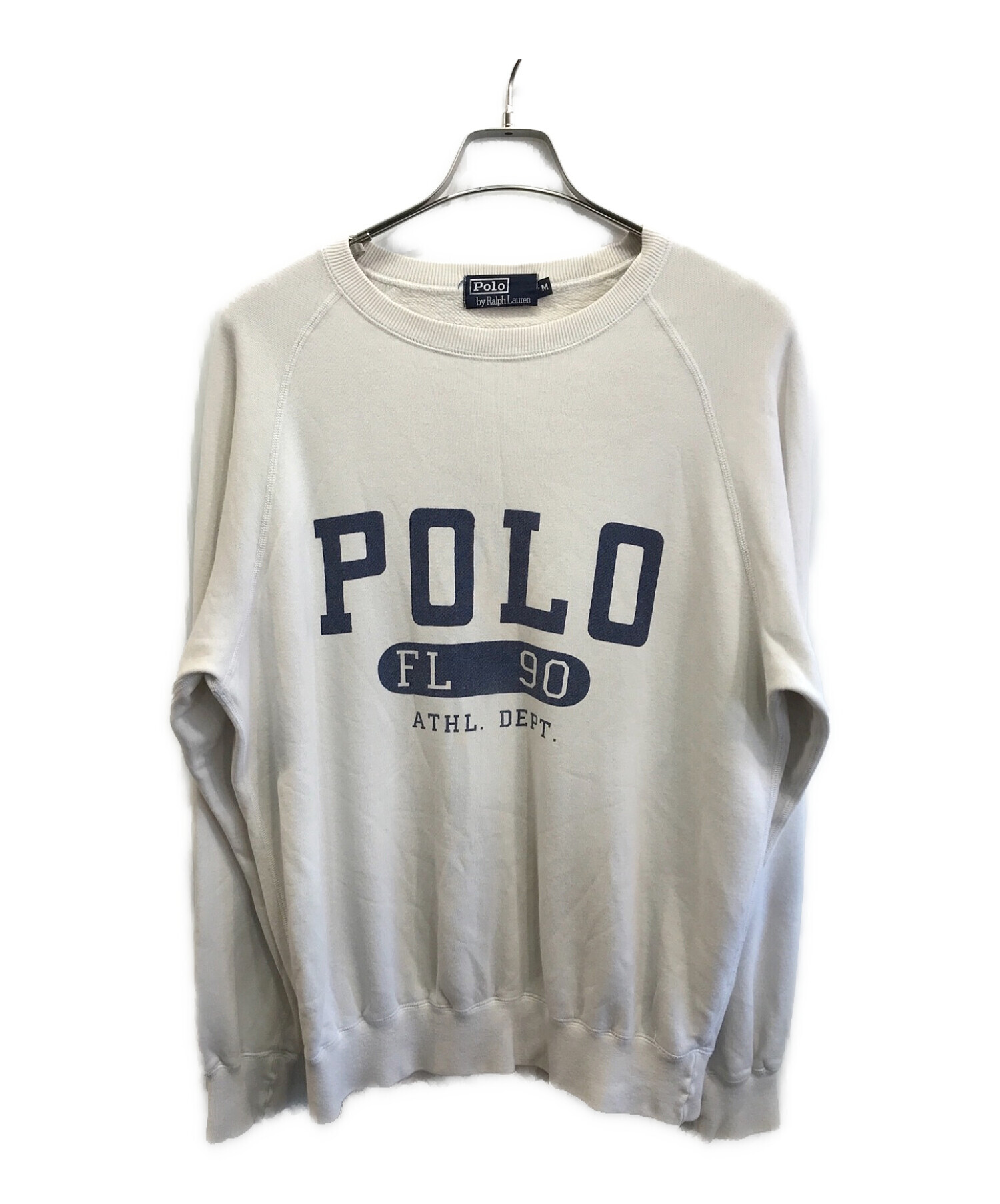 POLO RALPH LAUREN (ポロ・ラルフローレン) ロゴスウェット アイボリー×ブルー サイズ:M