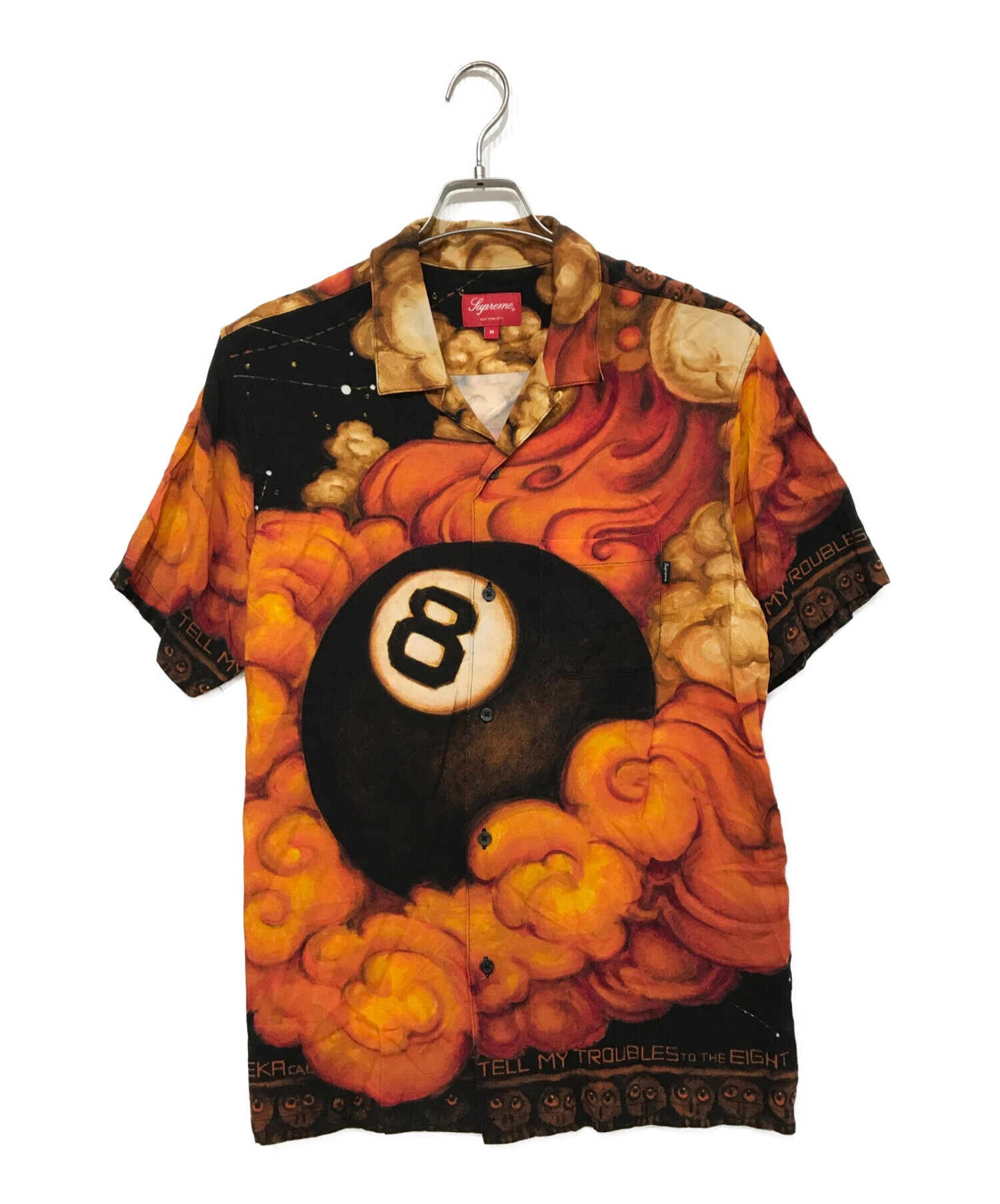 SUPREME (シュプリーム) Martin Wong 8-ball Rayon Shirt オレンジ サイズ:M