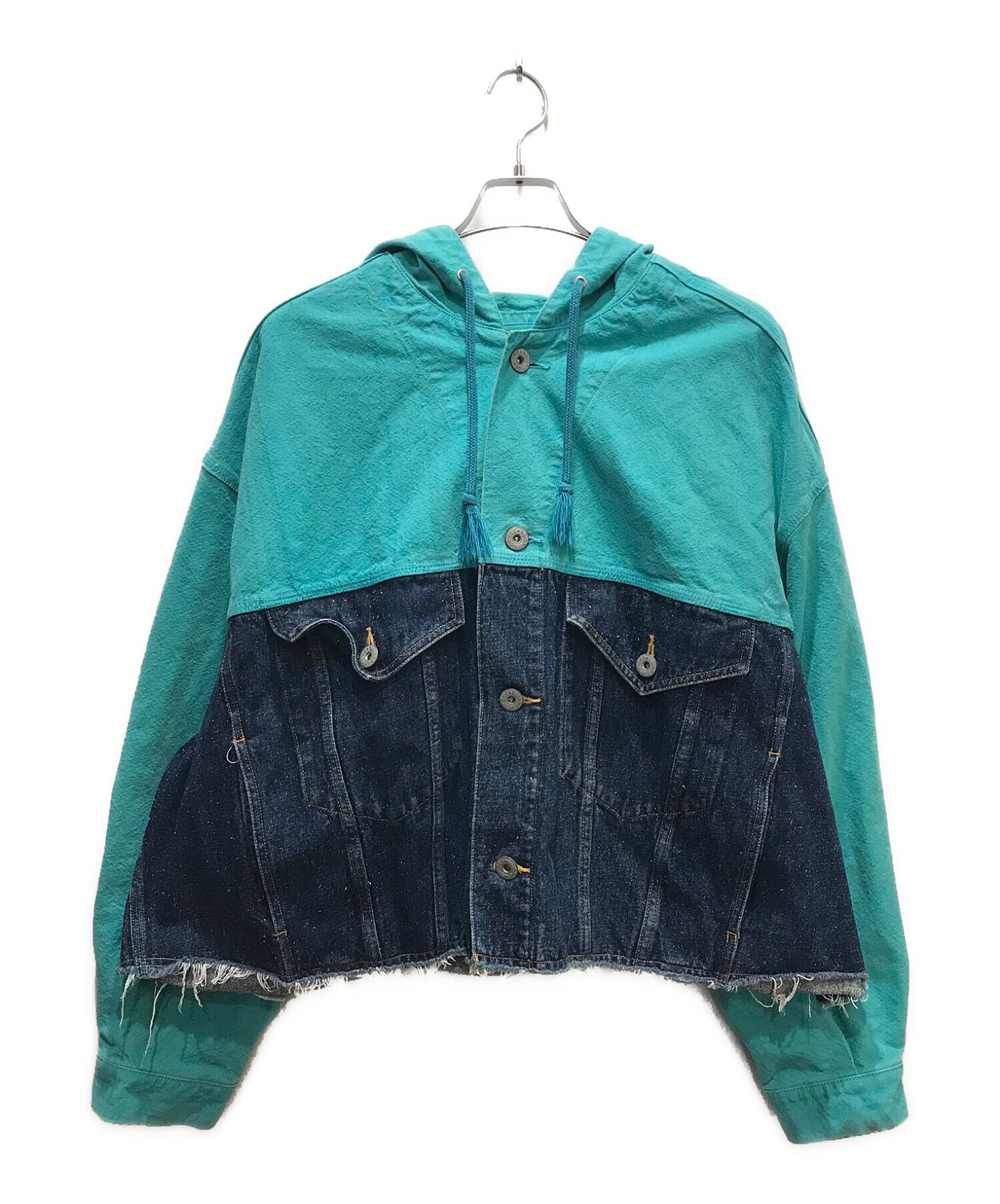 doublet (ダブレット) DENIM CUT OFF HOODIE JACKET ブルー サイズ:M