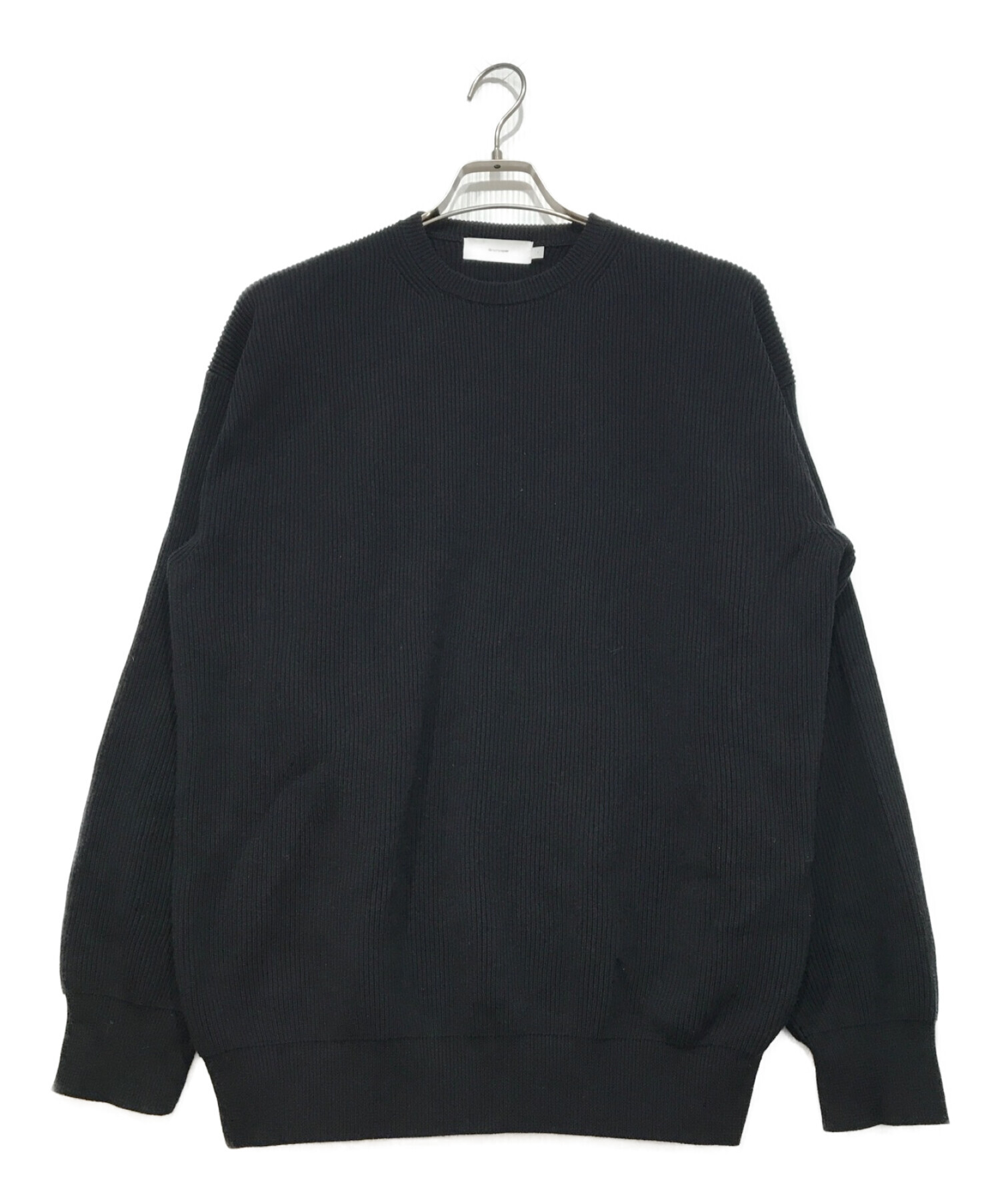 Graphpaper (グラフペーパー) HIGH DENSITY COTTON KNIT CREW NECK ブラック サイズ:1