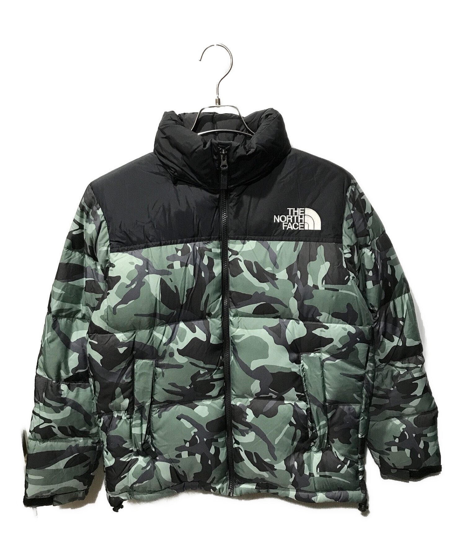 THE NORTH FACE (ザ ノース フェイス) Novelty NUPTSE Jacket ブラック×グリーン サイズ:M