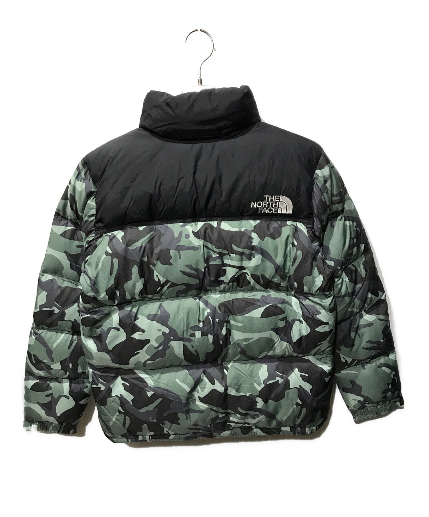 THE NORTH FACE (ザ ノース フェイス) Novelty NUPTSE Jacket ブラック×グリーン サイズ:M