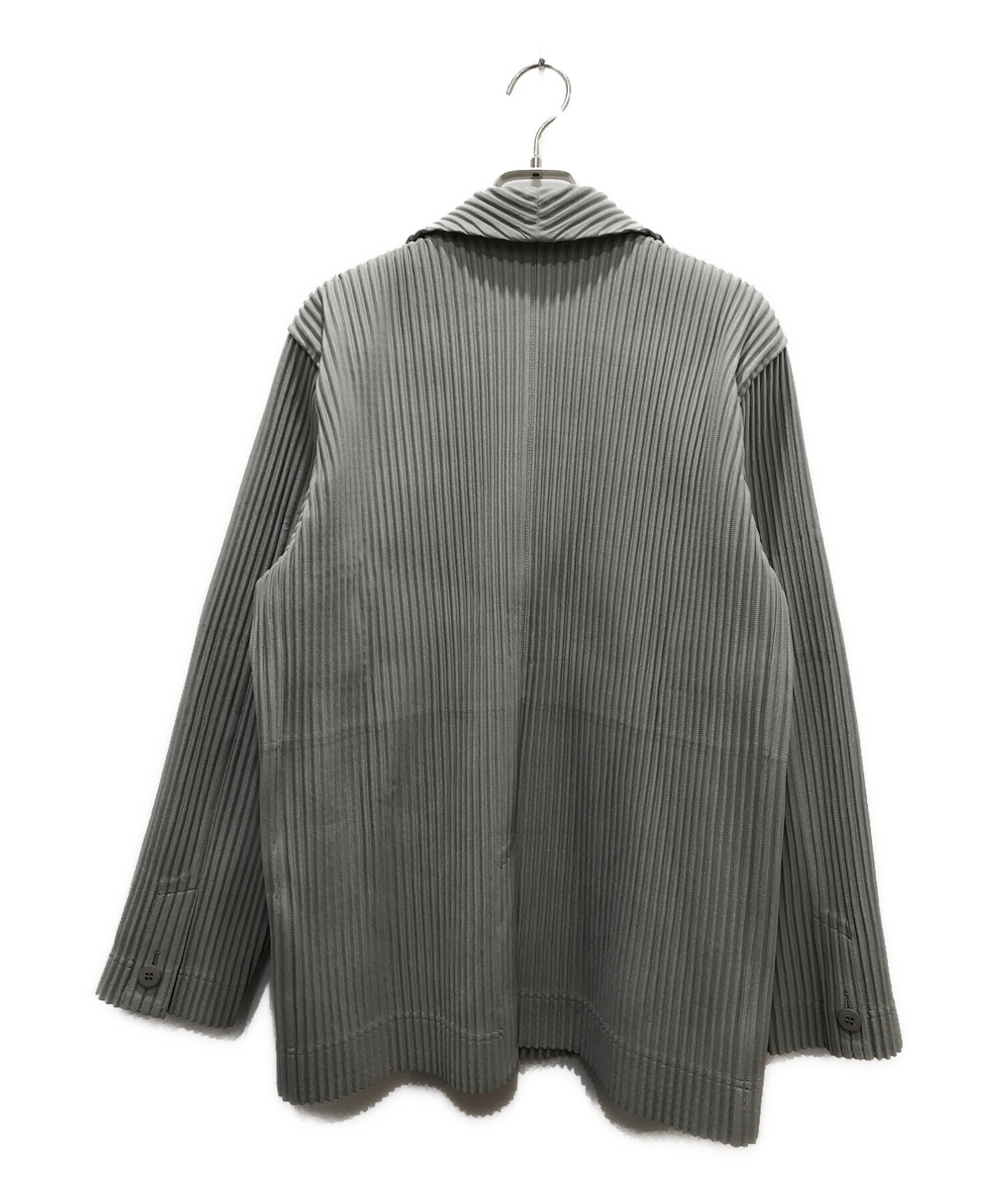 HOMME PLISSE ISSEY MIYAKE (オムプリッセ イッセイミヤケ) テーラードプリーツジャケット グレー サイズ:1