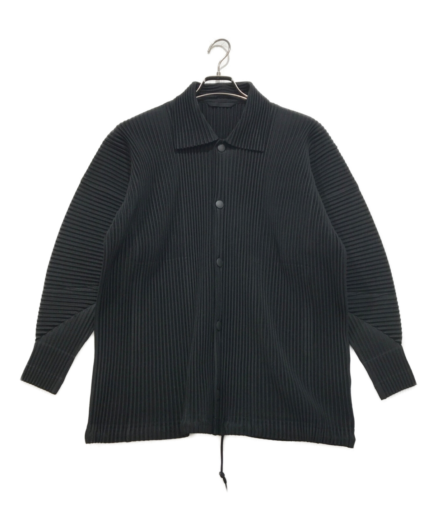 HOMME PLISSE ISSEY MIYAKE (オムプリッセ イッセイミヤケ) スプレッドカラーシャツ ブラック サイズ:2