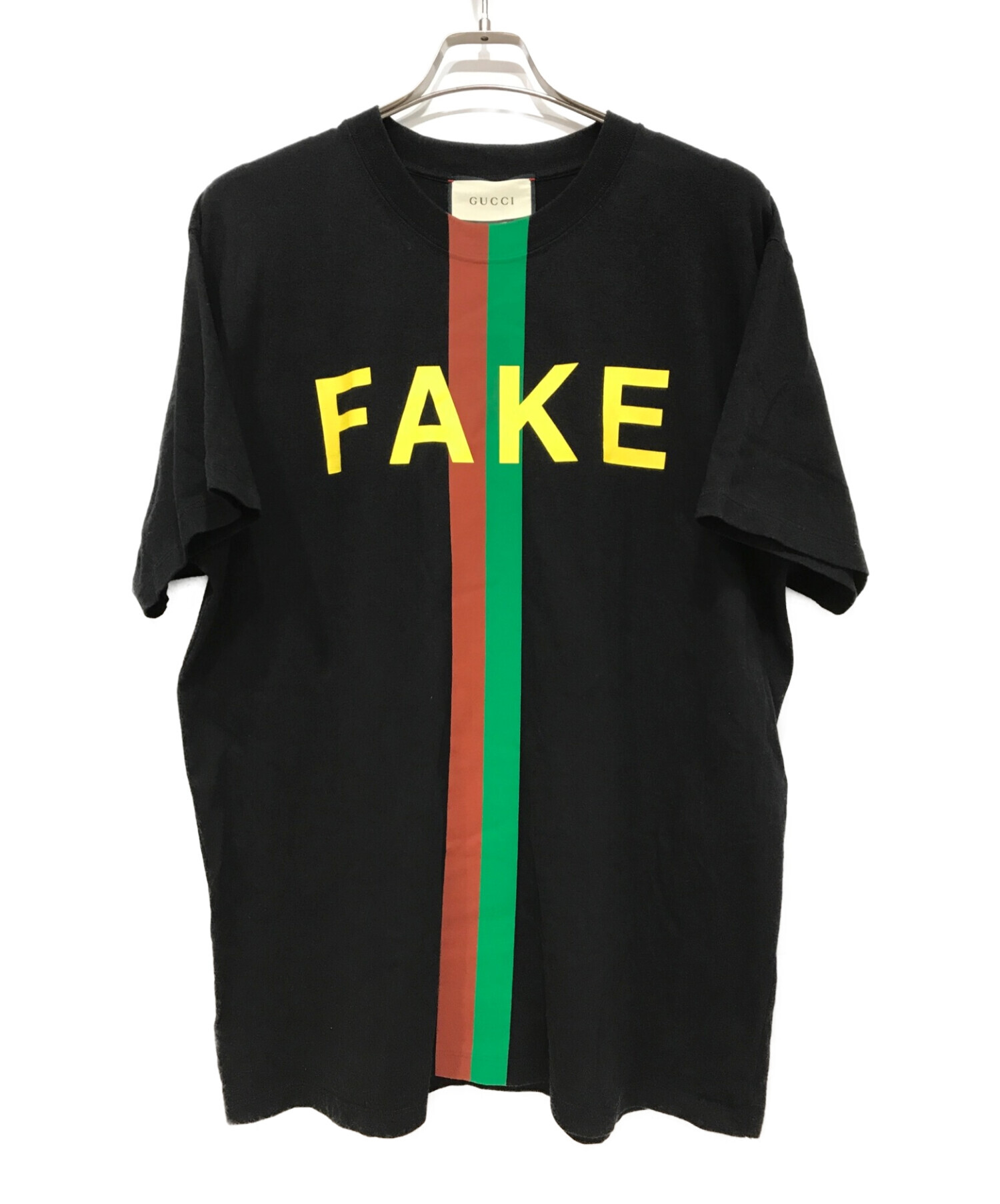 GUCCI (グッチ) Fake/Not Print Oversize Tee ブラック サイズ:M