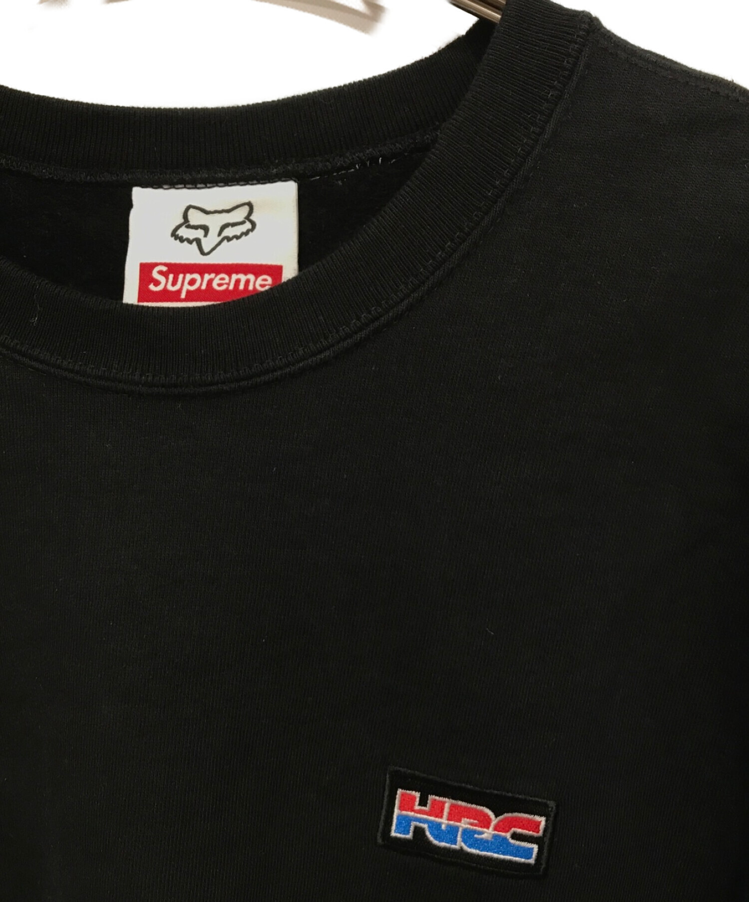 SUPREME (シュプリーム) HRC HONDA FOX Racing crew neck ブラック サイズ:XL