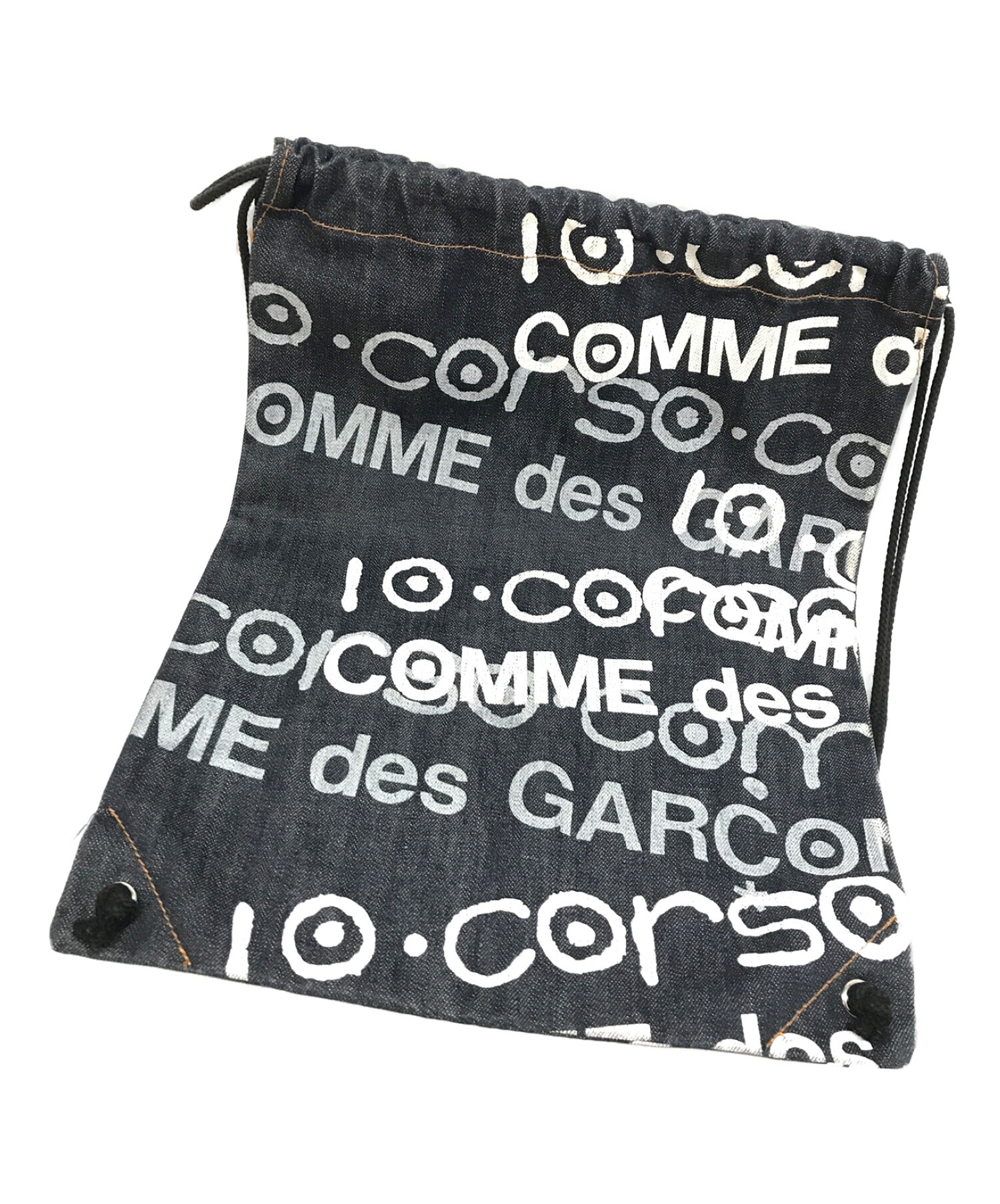 COMME des GARCONS JUNYA WATANABE MAN (コムデギャルソンジュンヤワタナベマン) デニムナップサックロゴバッグ  インディゴ