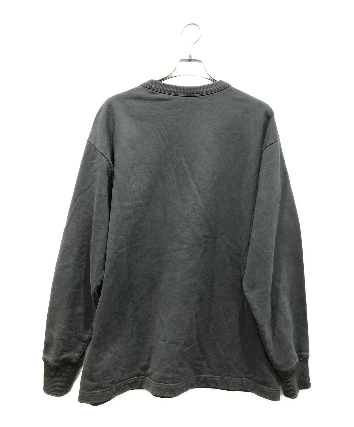 Acne studios (アクネストゥディオス) 「FIN STAMP SWEATSHIRT」ロゴプリントスウェットトレーナー グレー サイズ:S