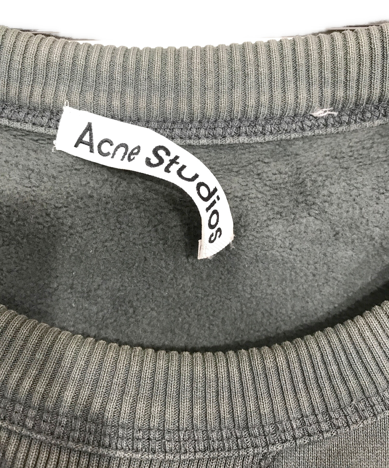 Acne studios (アクネストゥディオス) 「FIN STAMP SWEATSHIRT」ロゴプリントスウェットトレーナー グレー サイズ:S