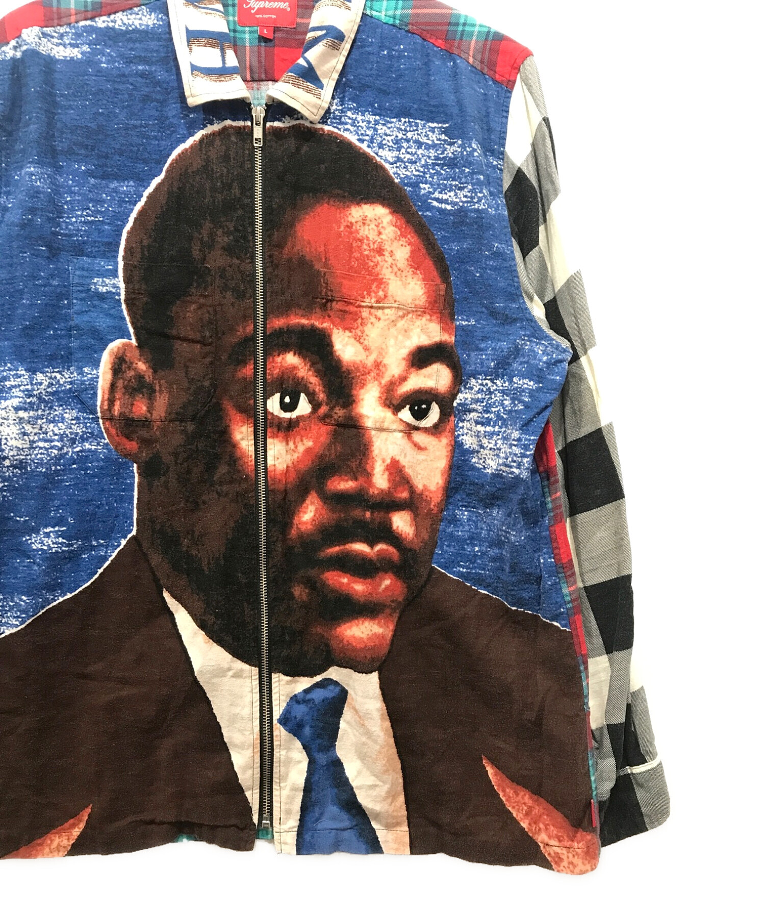 SUPREME (シュプリーム) MLK Zip Up Flannel Shirt マルチカラー サイズ:L
