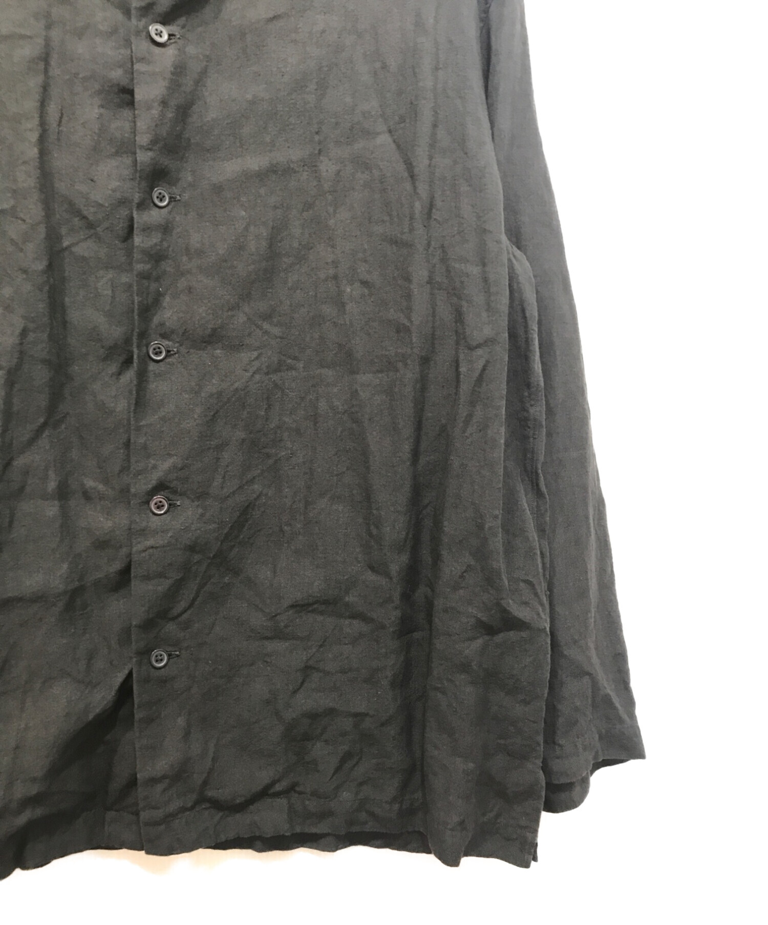 AURALEE (オーラリー) LINEN GABARDINE OVER SHIRT ブラック サイズ:4