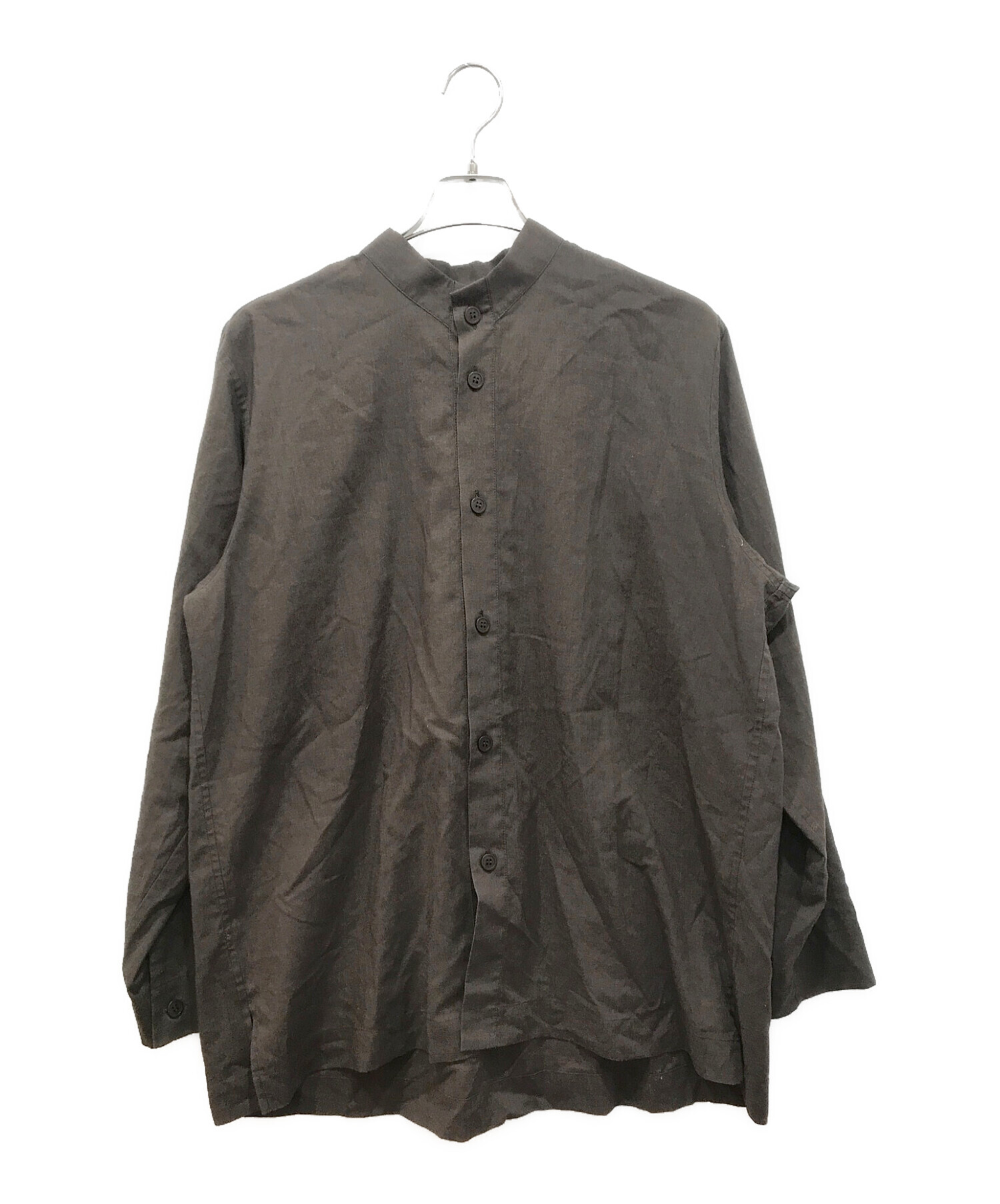 HOMME PLISSE ISSEY MIYAKE (オムプリッセ イッセイ ミヤケ) PL RAMIE SHIR ブラウン サイズ:L