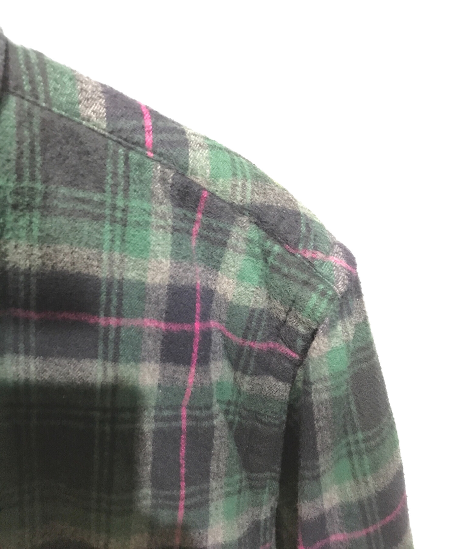 中古・古着通販】sacai (サカイ) 中綿チェック柄シャツ グリーン