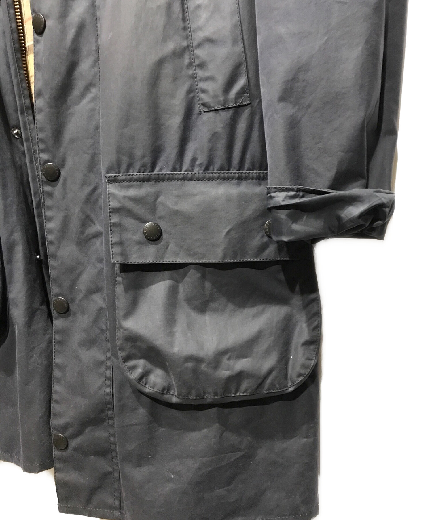 中古・古着通販】Barbour (バブアー) 別売りフード付きコート ネイビー