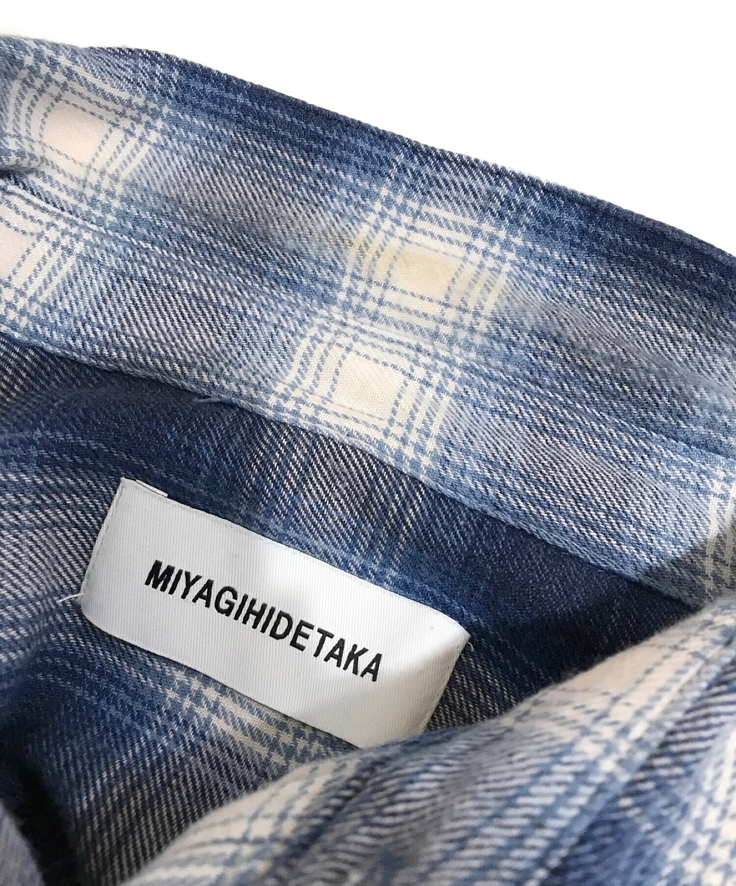 MIYAGIHIDETAKA (ミヤギヒデタカ) チェックネルシャツ ブルー×ホワイト サイズ:FREE