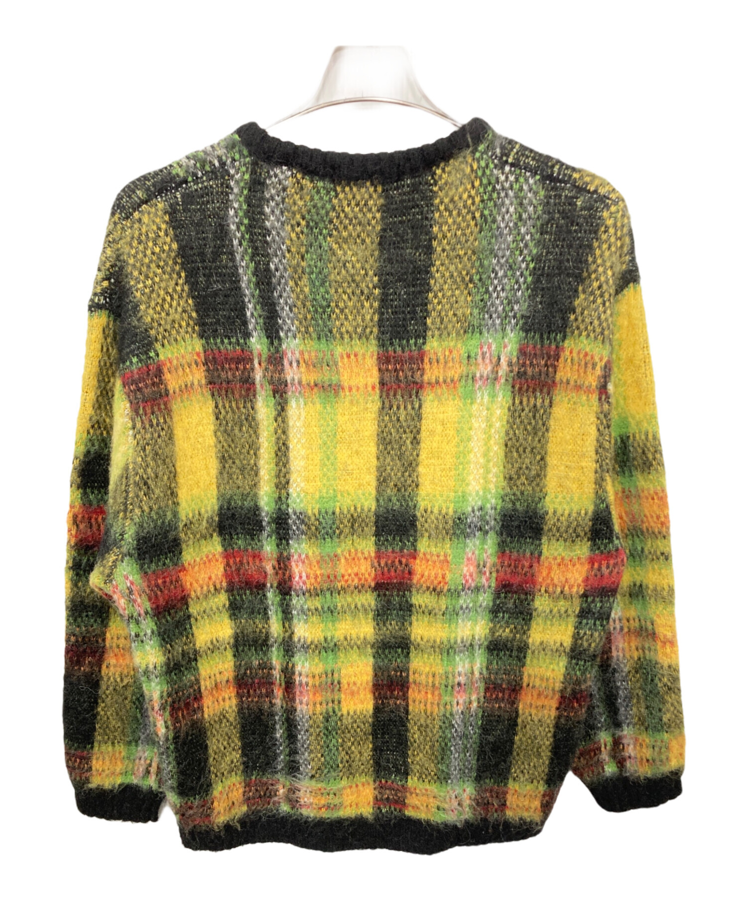 Supreme (シュプリーム) brushed plaid sweater(ブラッシュド プレイド セーター) イエロー×ブラック サイズ:XL