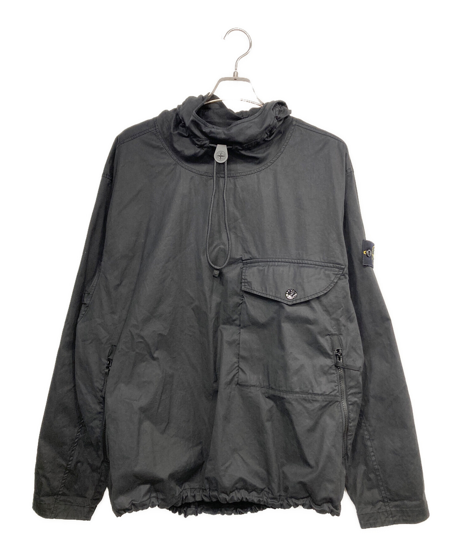 中古・古着通販】STONE ISLAND (ストーンアイランド) ガーメントダイ アノラック プルオーバー シャツパーカー ブラック  サイズ:XL｜ブランド・古着通販 トレファク公式【TREFAC FASHION】スマホサイト