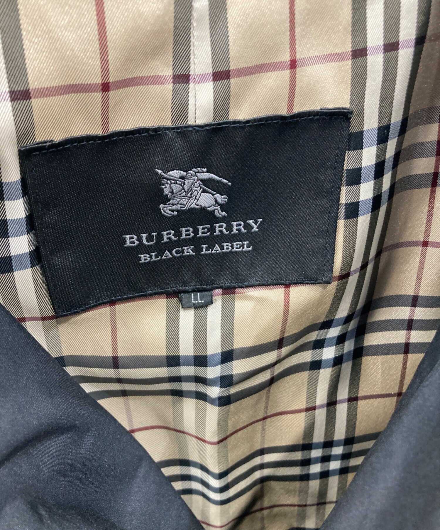 中古・古着通販】BURBERRY BLACK LABEL (バーバリーブラックレーベル) ステンカラーコート ブラック  サイズ:XL｜ブランド・古着通販 トレファク公式【TREFAC FASHION】スマホサイト