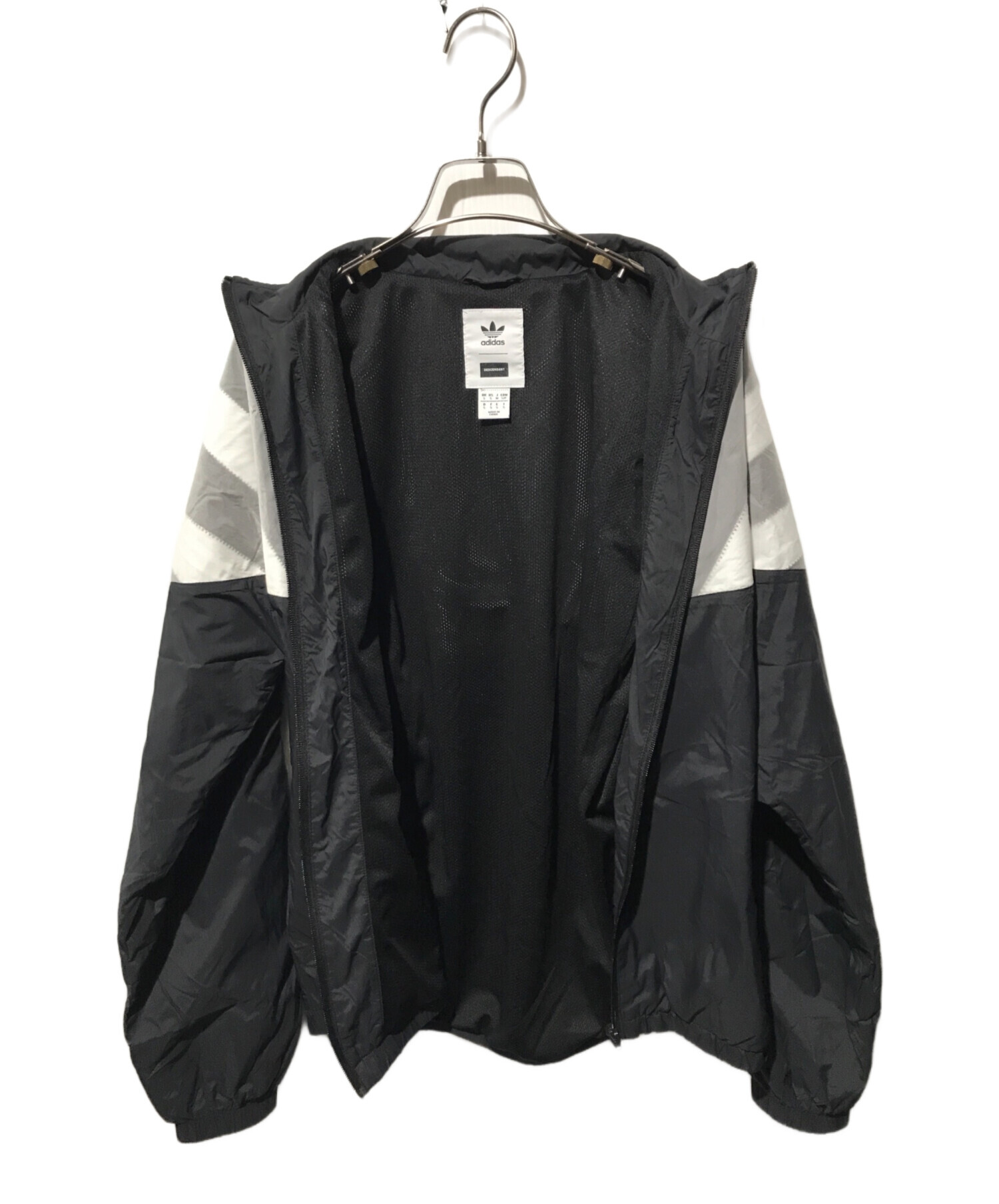 adidas (アディダス) DESCENDANT (ディセンダント) TRACK TOP DCDT NYLON  JACKET/配色トラックジャケット(トラックトップディーシーディーティーナイロンジャケット) ホワイト×ブラック サイズ:M