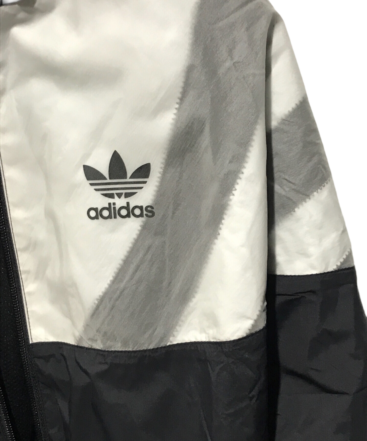 adidas (アディダス) DESCENDANT (ディセンダント) TRACK TOP DCDT NYLON  JACKET/配色トラックジャケット(トラックトップディーシーディーティーナイロンジャケット) ホワイト×ブラック サイズ:M