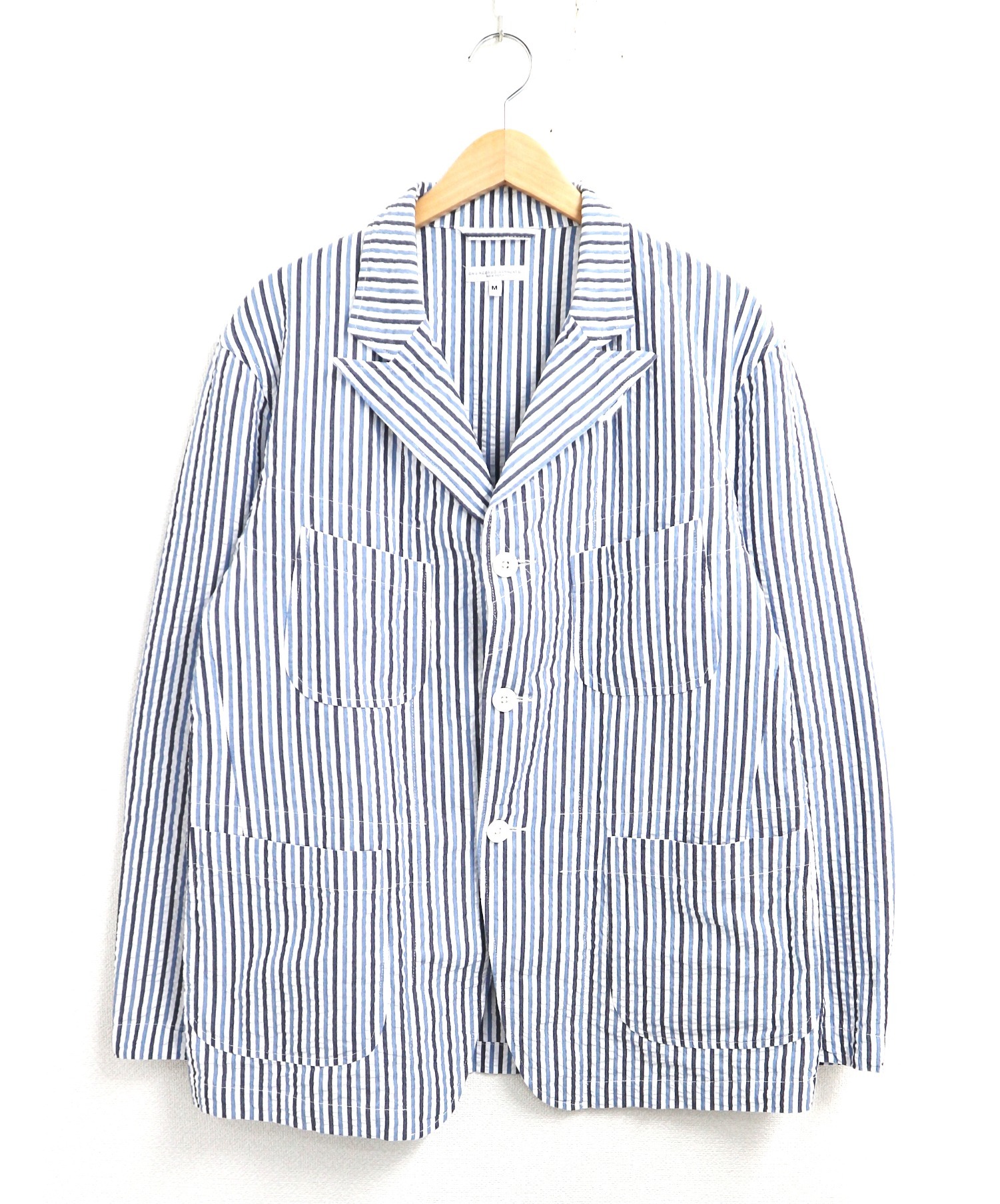 Engineered Garments (エンジニアードガーメン) ストライプシアサッカージャケット ブルー×ホワイト サイズ:M 20SS・「NB  JACKET SUCKER」