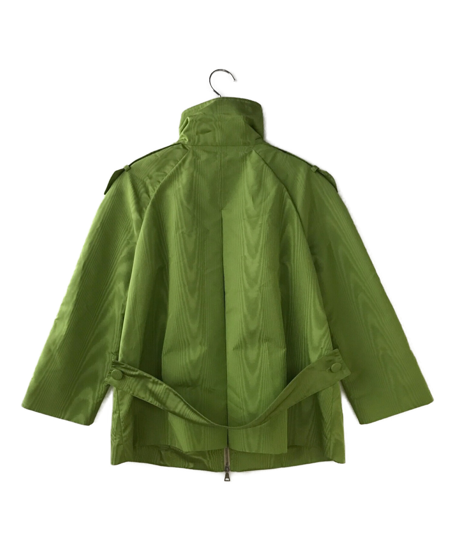 PRADA (プラダ) ジッフアップシルクジャケット グリーン サイズ:42