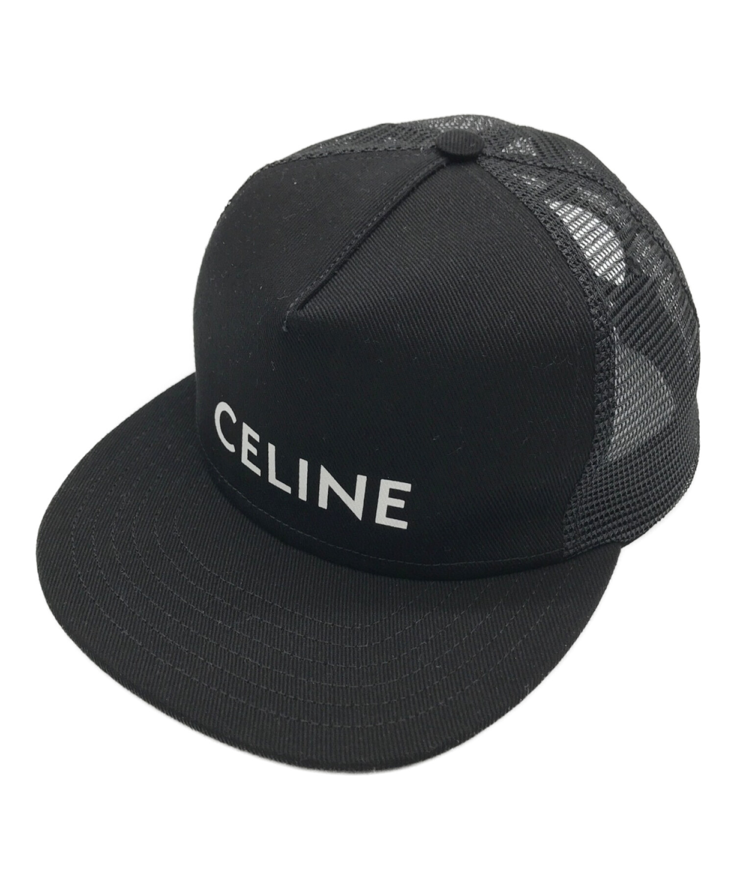 CELINE (セリーヌ) ロゴメッシュキャップ ブラック サイズ:S