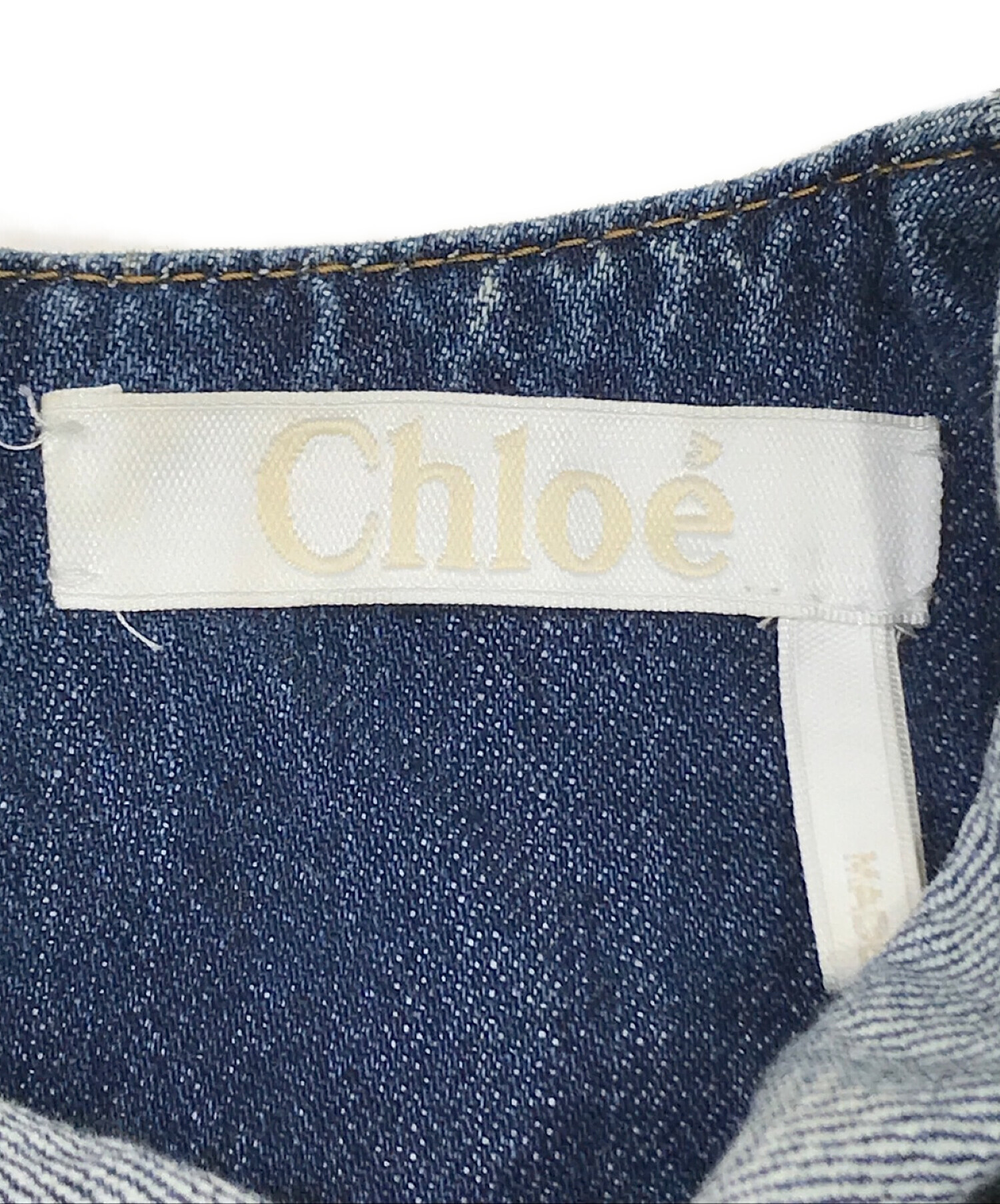 Chloe (クロエ) ネックタイデニムPOブラウス インディゴ サイズ:36