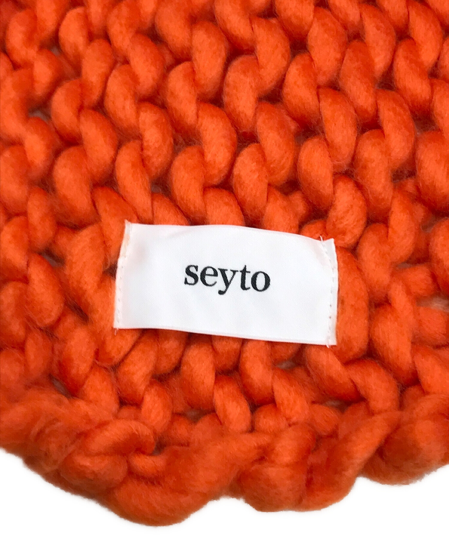 seyto (セイト) ハンドメイドボリュームチャンキーマフラー オレンジ