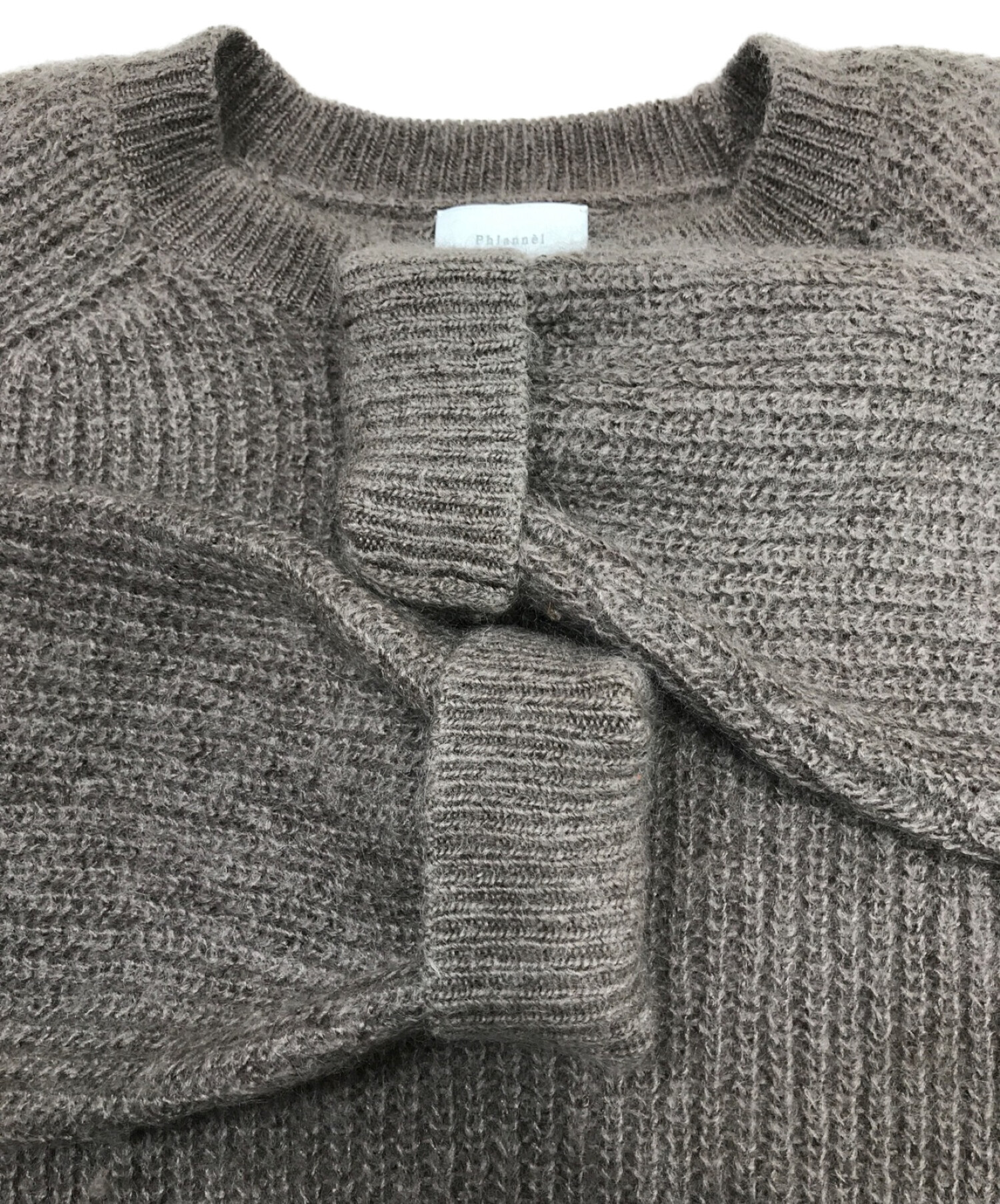 Phlannel (フランネル) Mohair Silk Cardigan Rib Stitch Sweater ブラウン サイズ:2