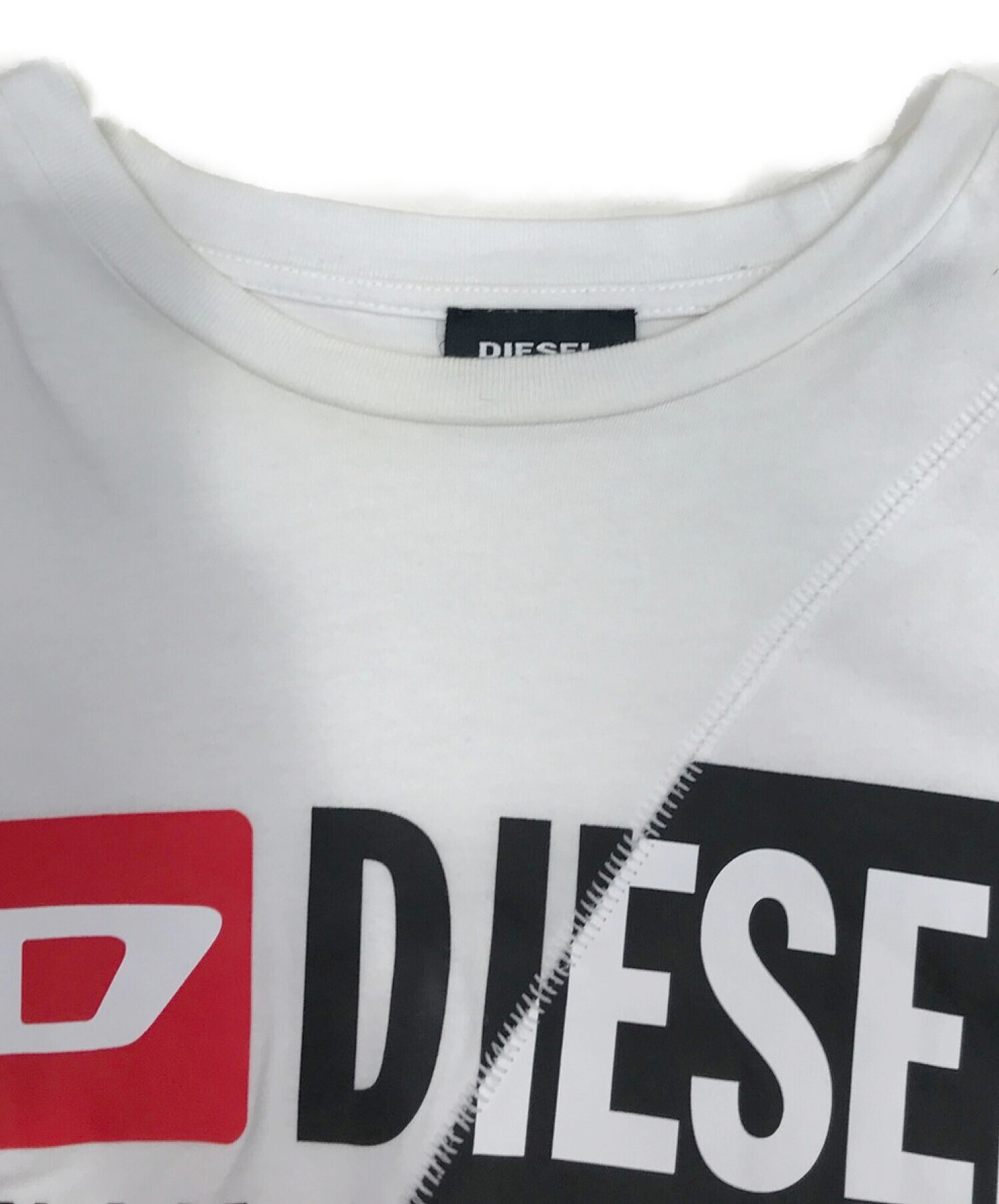 中古・古着通販】DIESEL (ディーゼル) プリントTシャツ ホワイト 