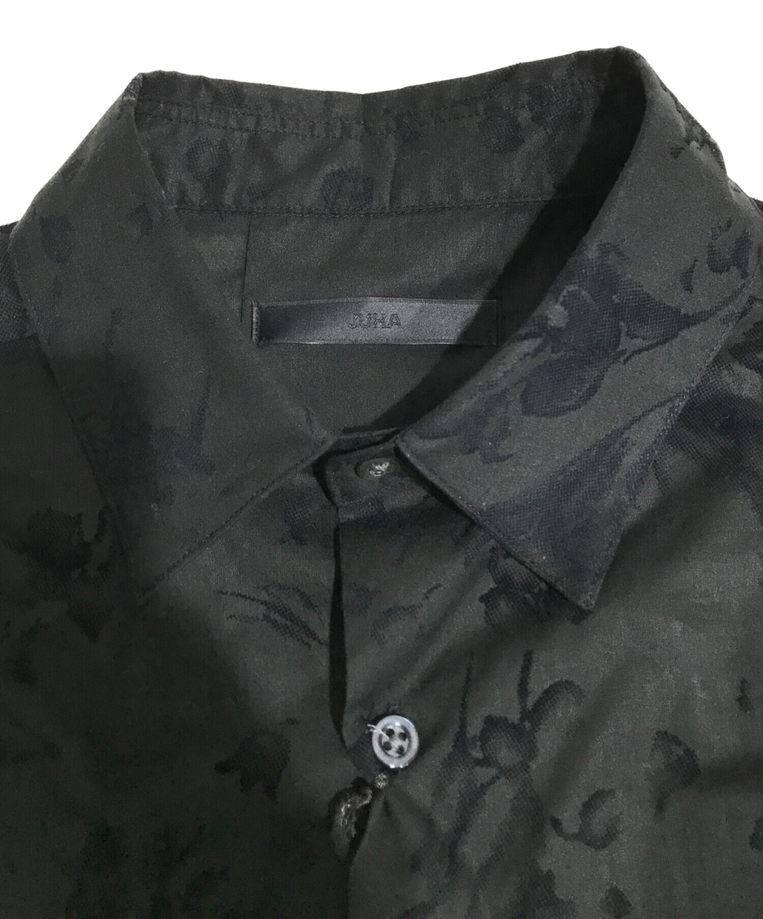 juha (ユハ) FLOWER FLOCKY LS SHIRT -BLACK- ブラック サイズ:3