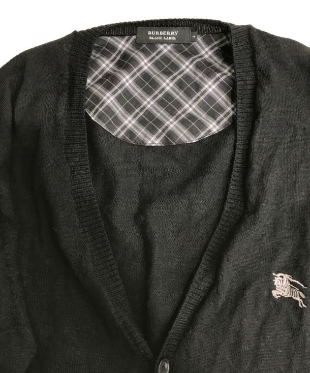 BURBERRY BLACK LABEL (バーバリーブラックレーベル) ニットカーディガン ブラック サイズ:4