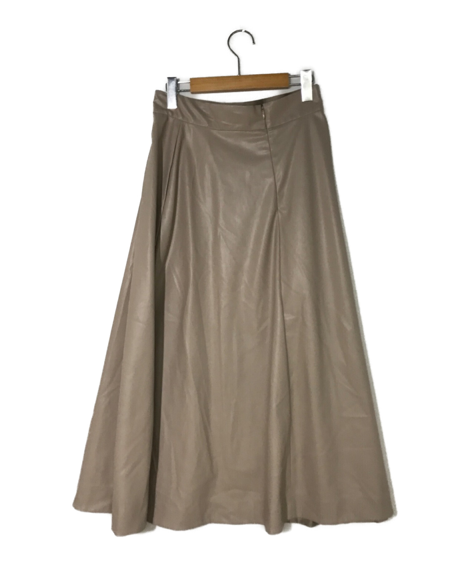 ANAYI (アナイ) フェイクレザースカート ブラウン サイズ:38