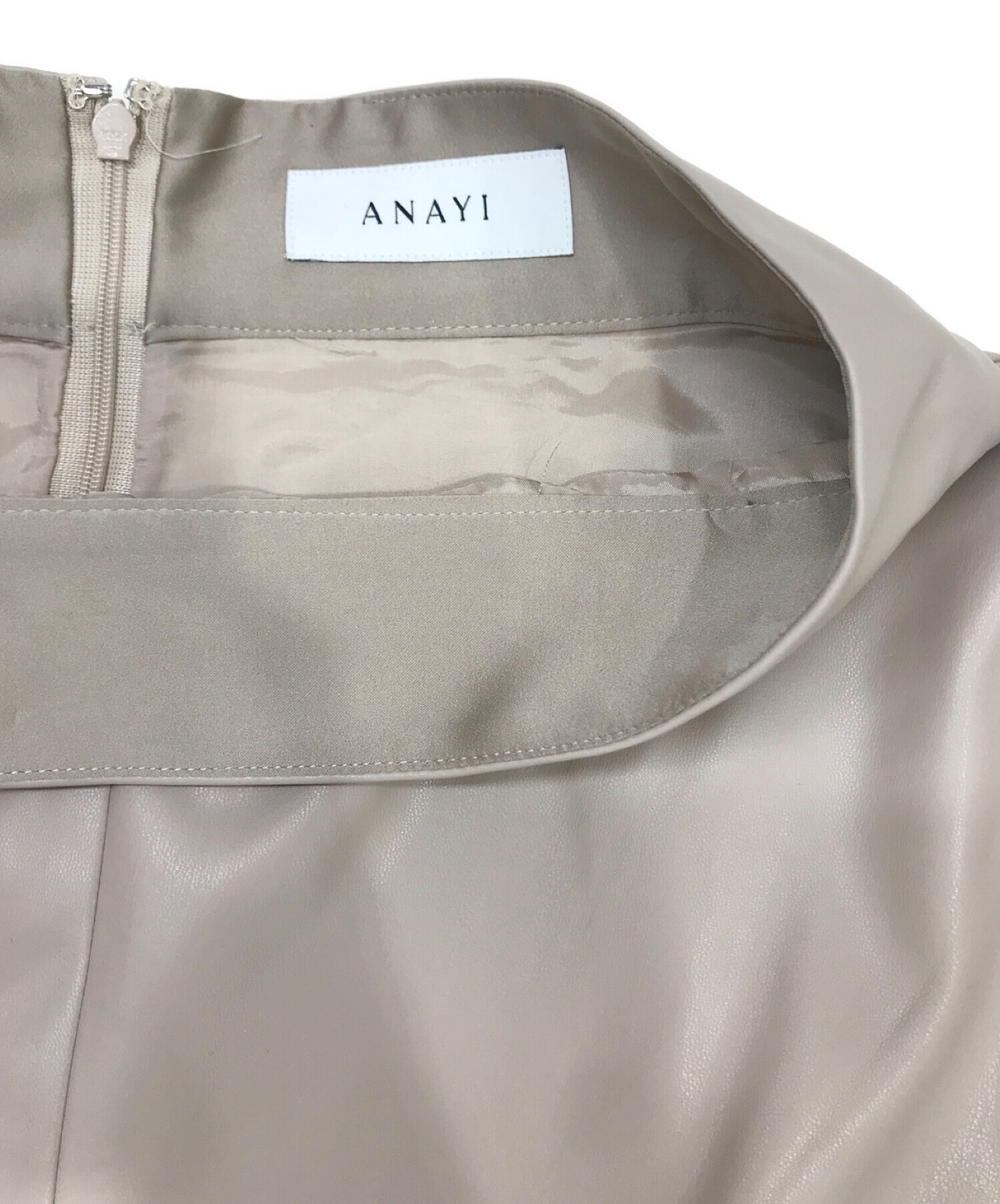 ANAYI (アナイ) フェイクレザースカート ブラウン サイズ:38