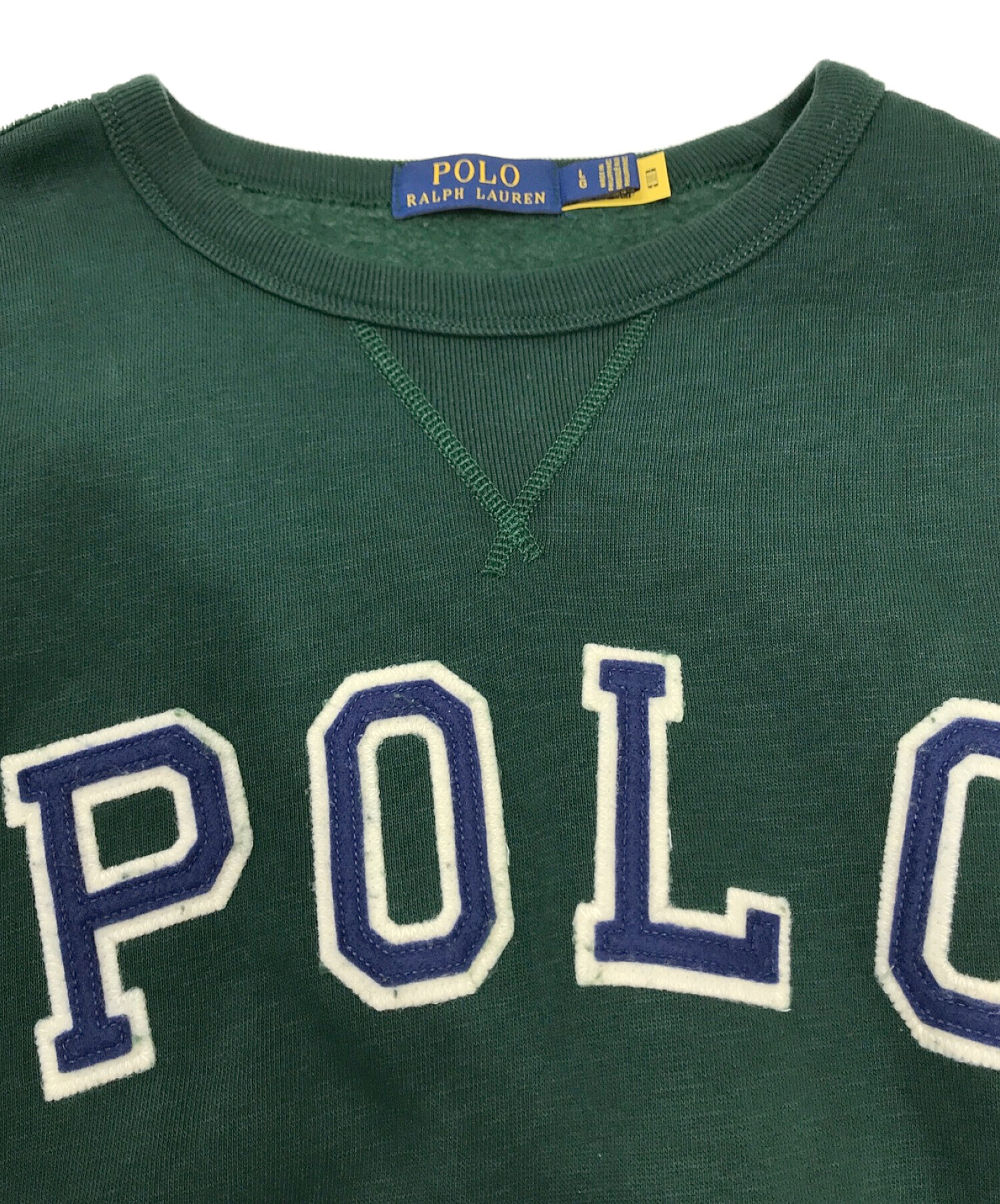 POLO RALPH LAUREN (ポロ・ラルフローレン) ワッペンスウェット グリーン サイズ:L