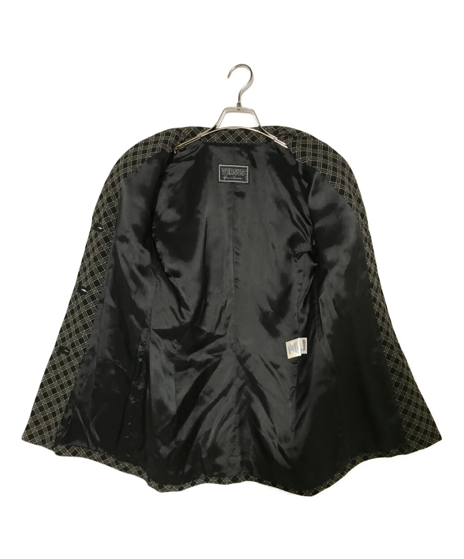 VERSUS VERSACE (ヴェルサス ヴェルサーチ) 総柄テーラードジャケット ブラック サイズ:40