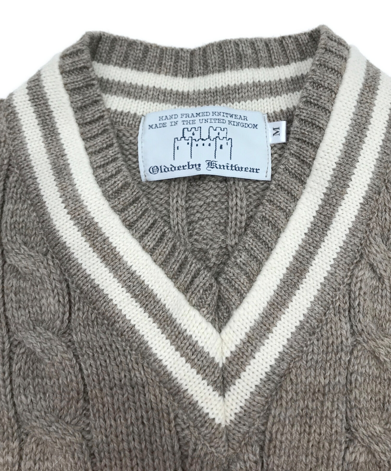 Oldderby Knitwear (オールドダービーニットウェア) チルデンベスト ベージュ サイズ:M