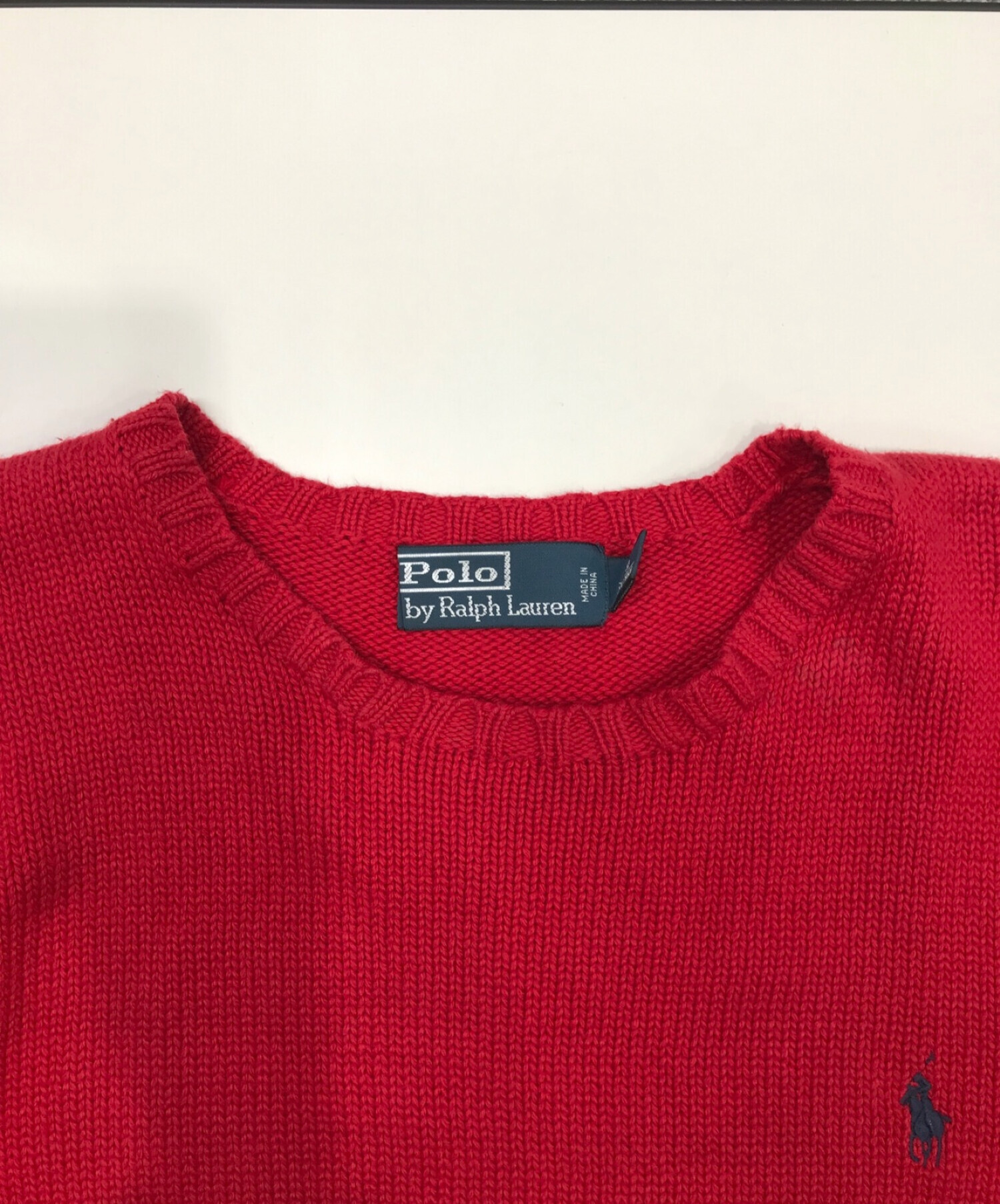 中古・古着通販】POLO RALPH LAUREN (ポロ・ラルフローレン) コットンニット レッド サイズ:M｜ブランド・古着通販  トレファク公式【TREFAC FASHION】スマホサイト