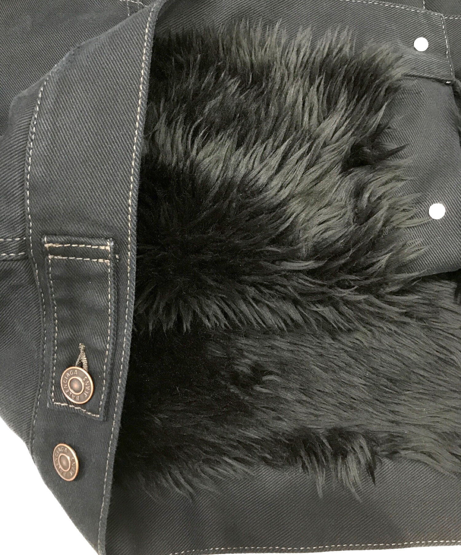 BALENCIAGA (バレンシアガ) ボアライナーデニムジャケット ブラック サイズ:1
